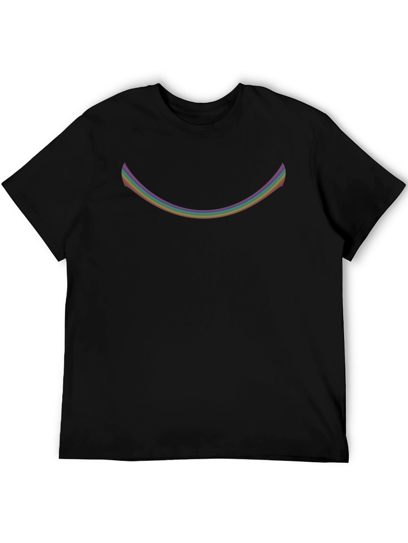 Rainbow Smile Graphic Black T-Shirt