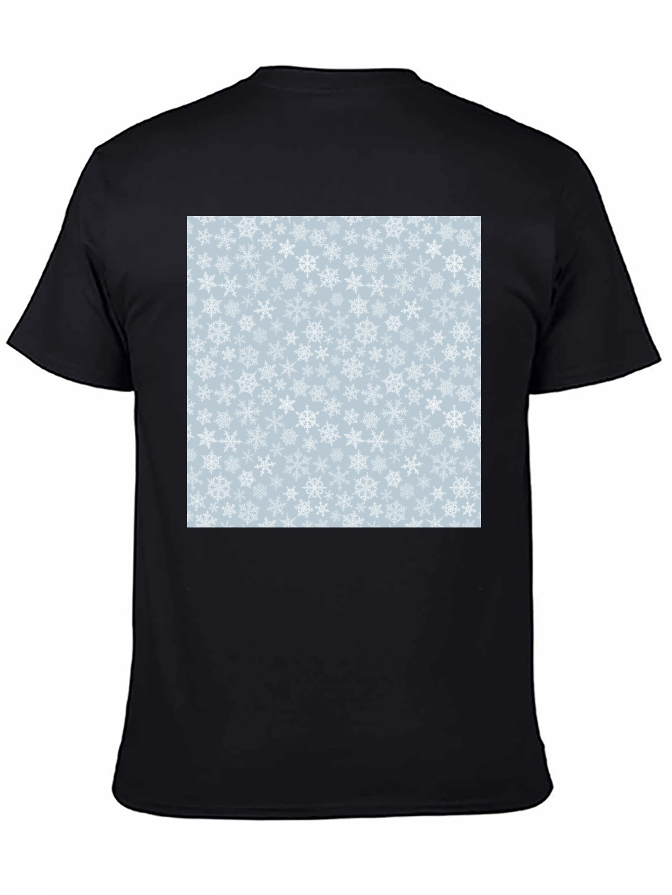 Snowflake Pattern Black T-Shirt