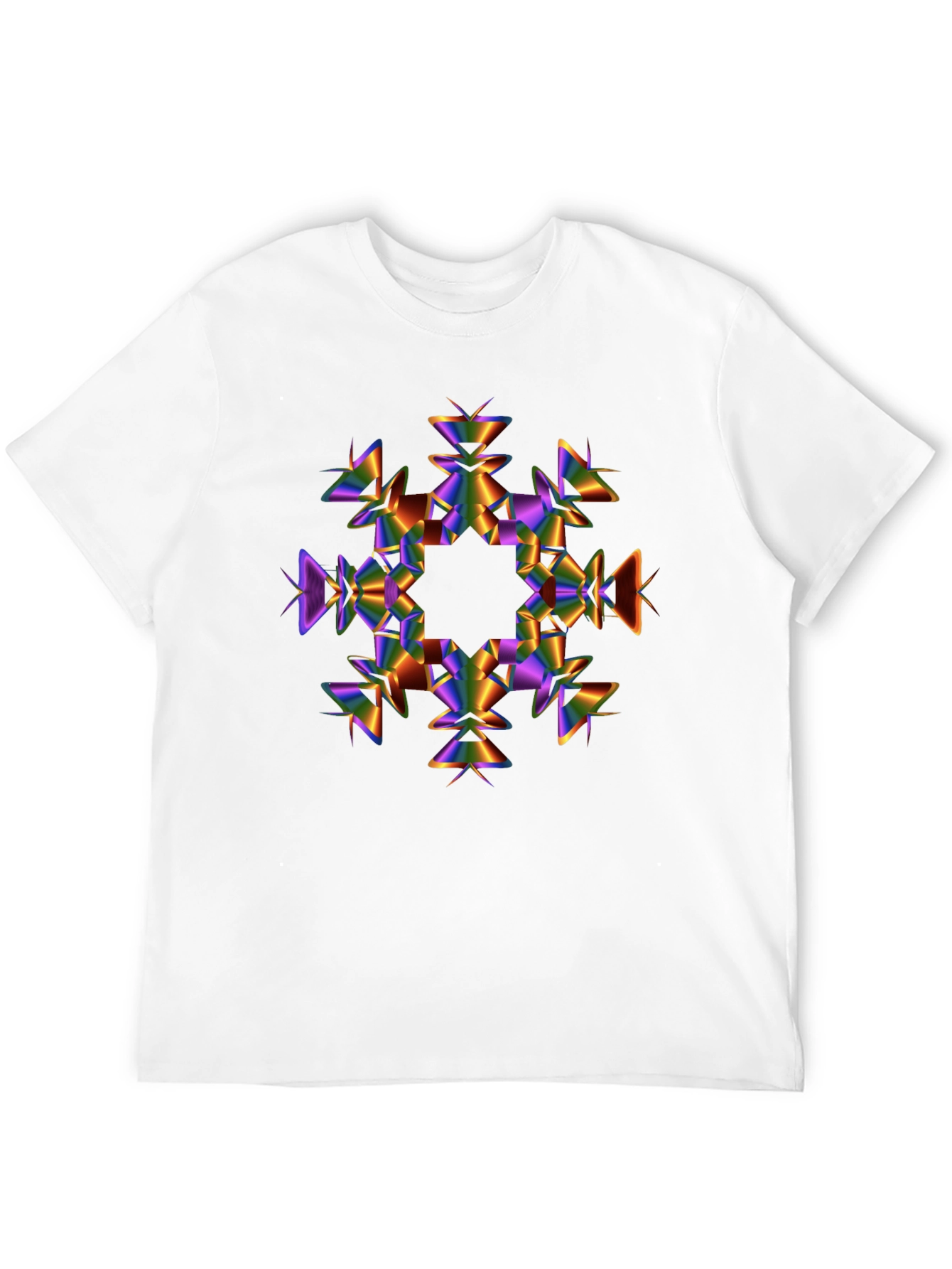 Abstract Prism Snowflake Black T-Shirt