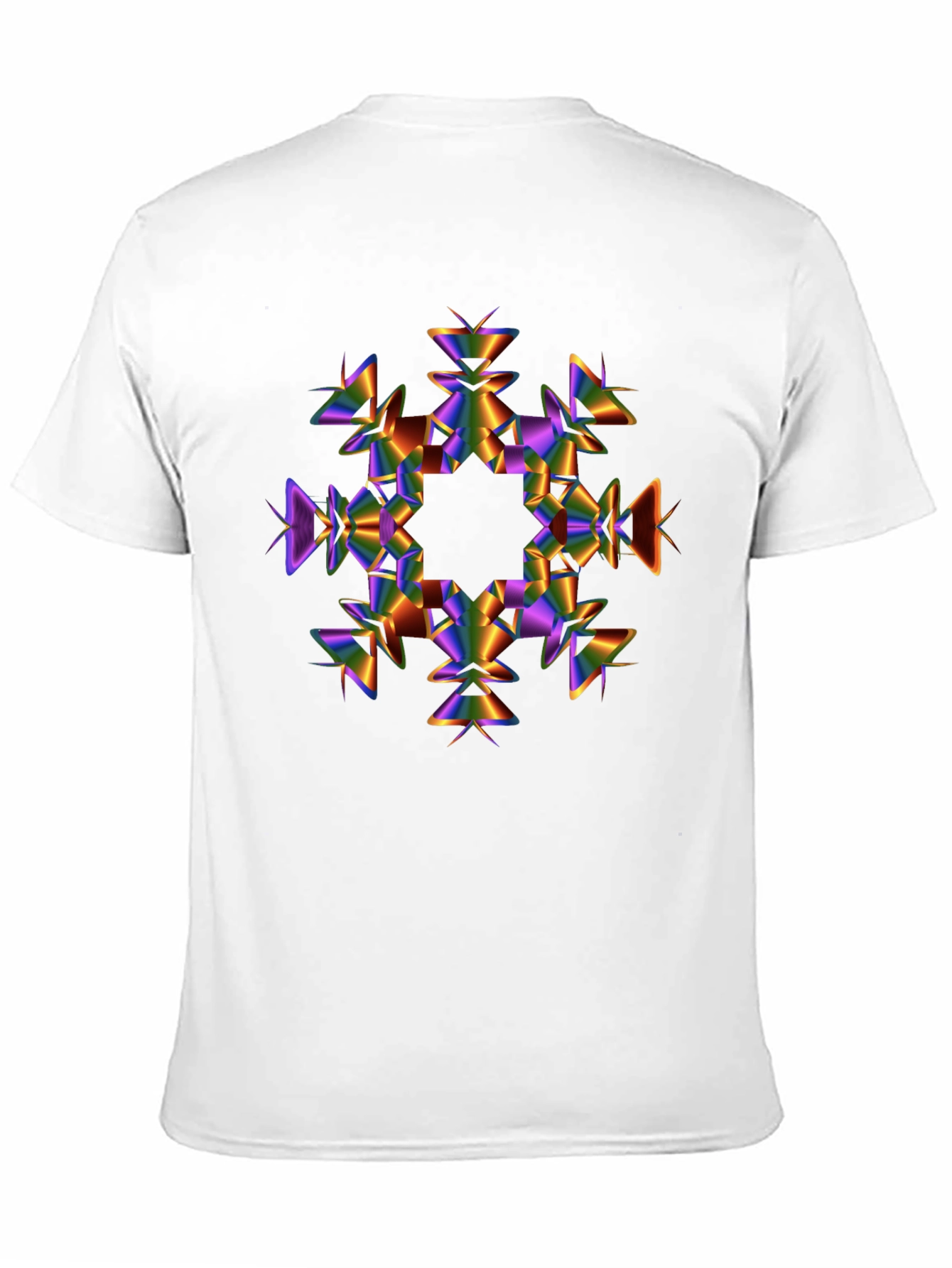 Abstract Prism Snowflake Black T-Shirt