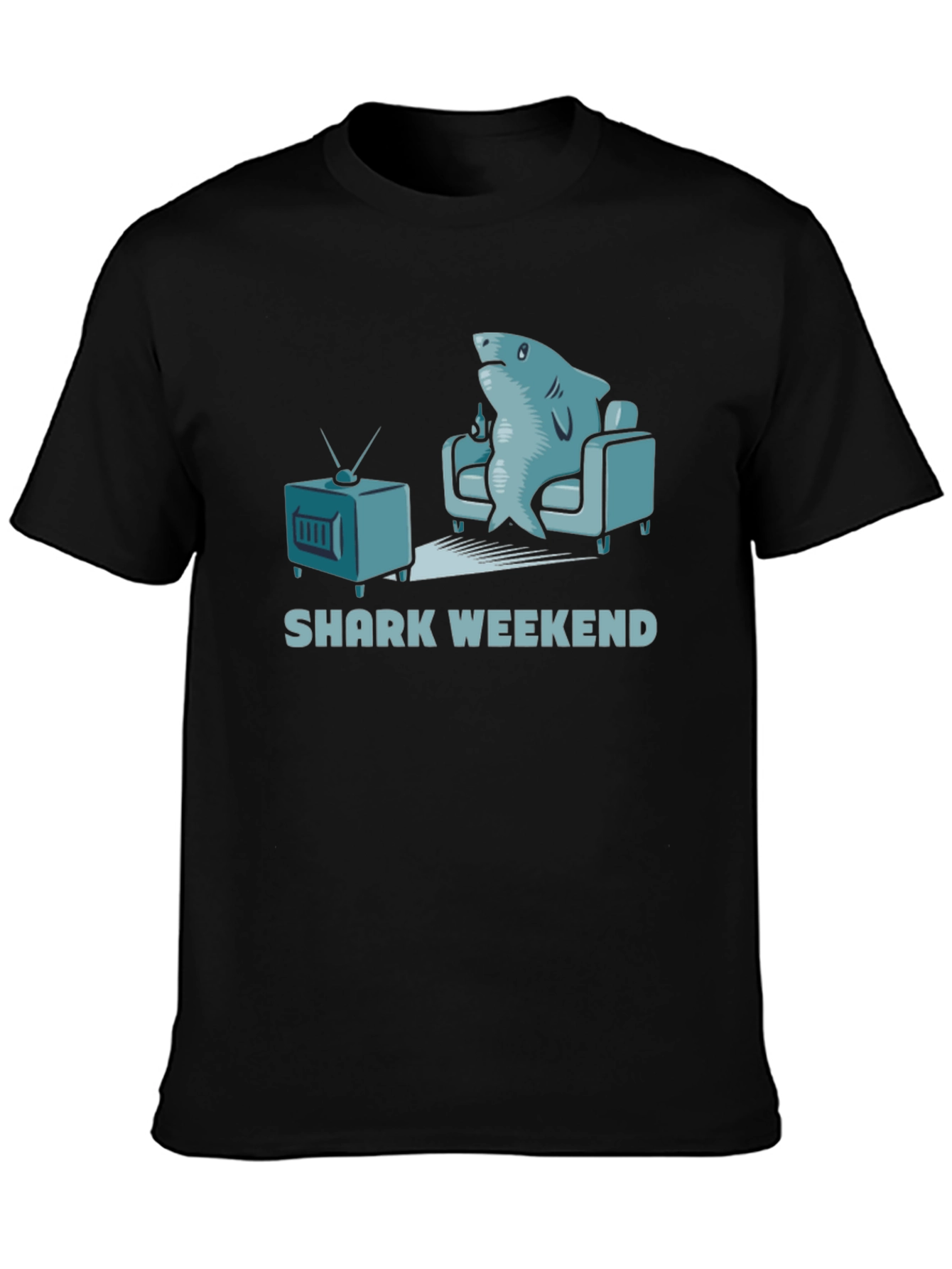 Shark Weekend T-Shirt - Relaxed Shark Watching TV
