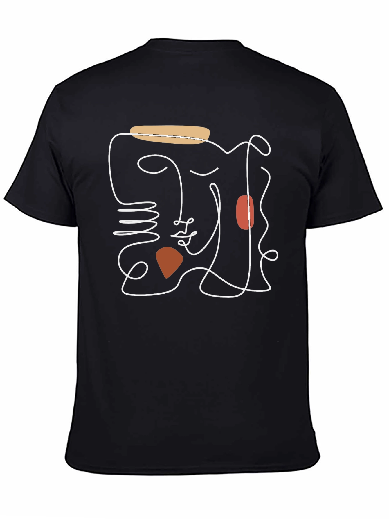 Abstract Face Graphic Tee - Modern Line Art T-Shirt