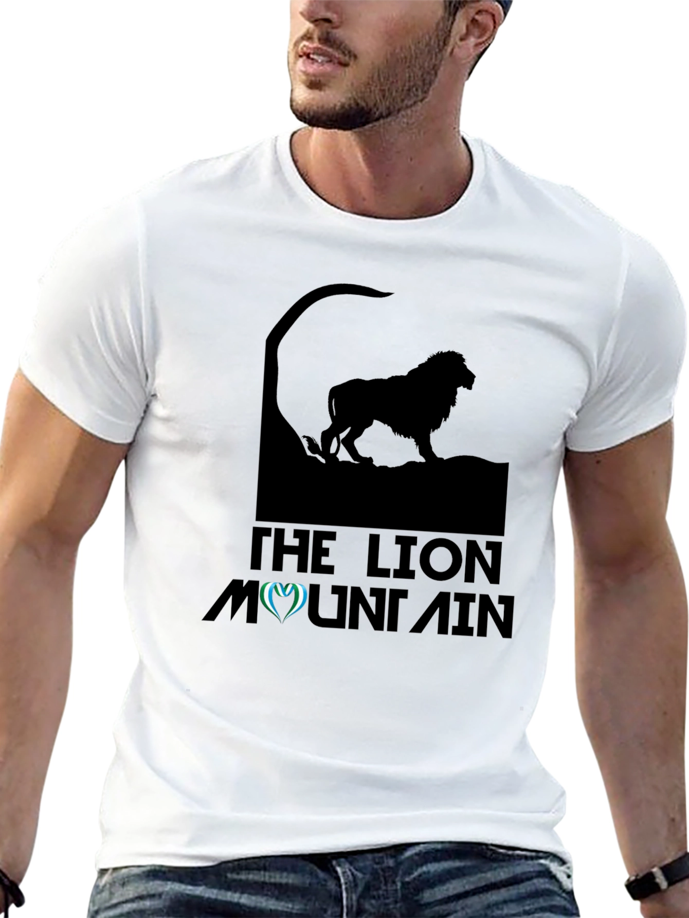 The Lion Mountain Black Graphic Tee