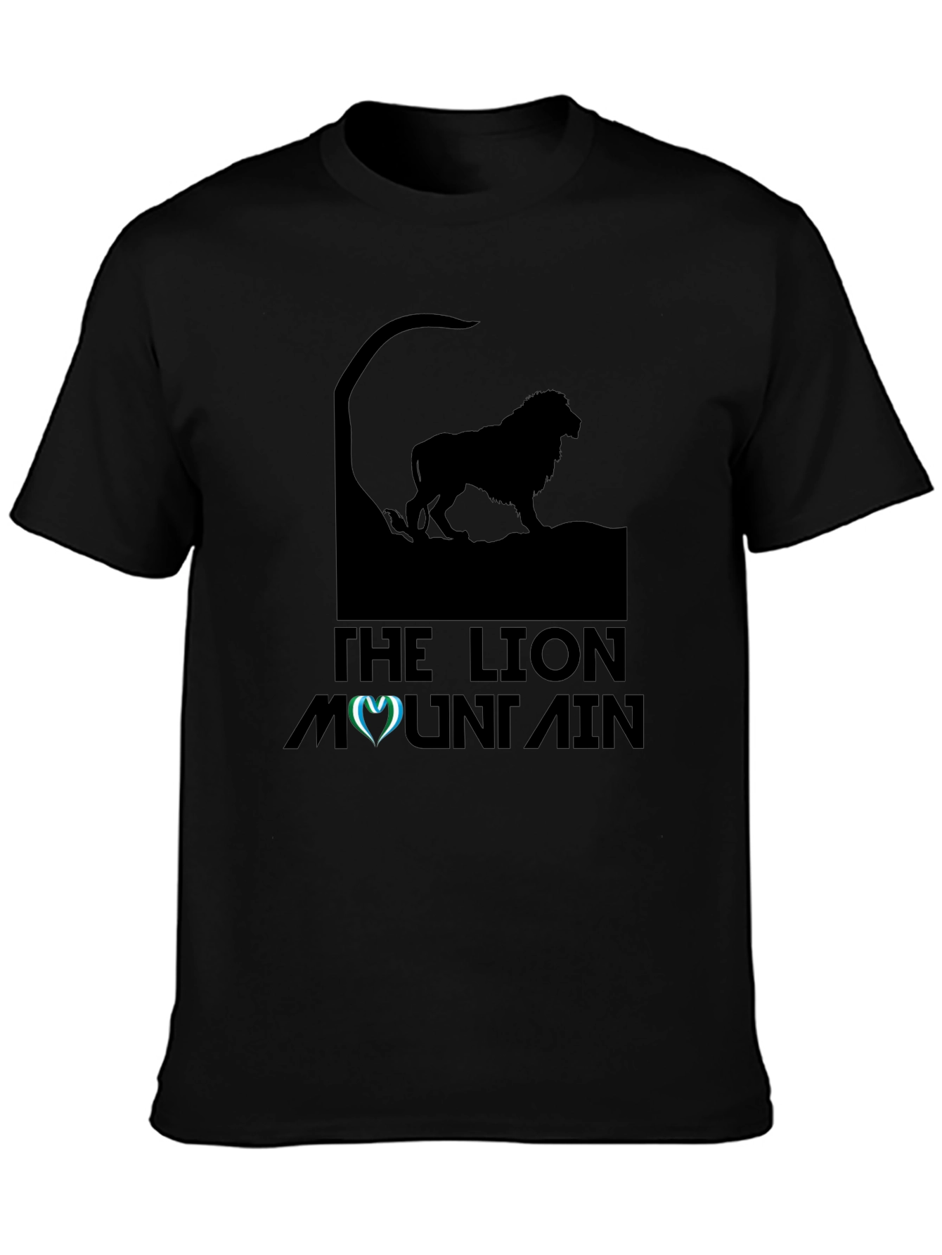 The Lion Mountain Black Graphic Tee