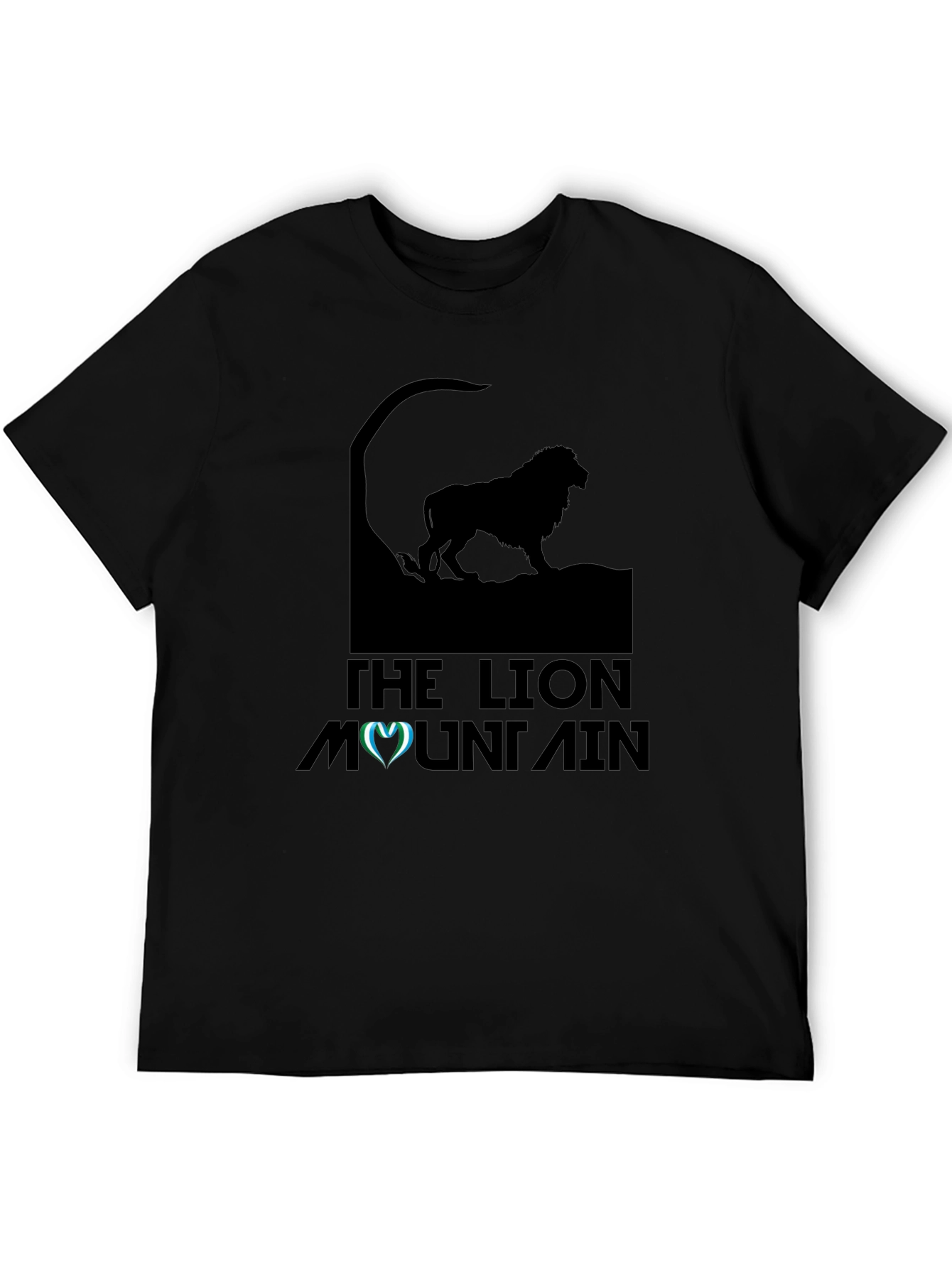 The Lion Mountain Black Graphic Tee