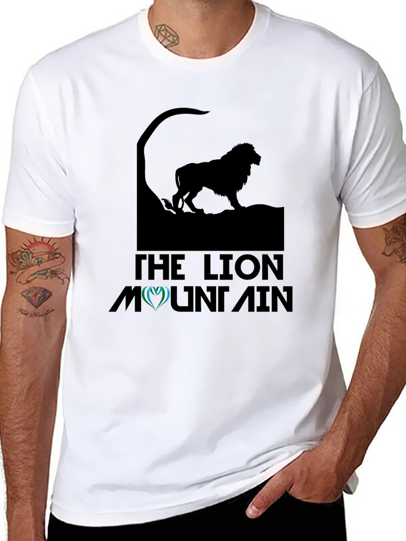 The Lion Mountain Black Graphic Tee