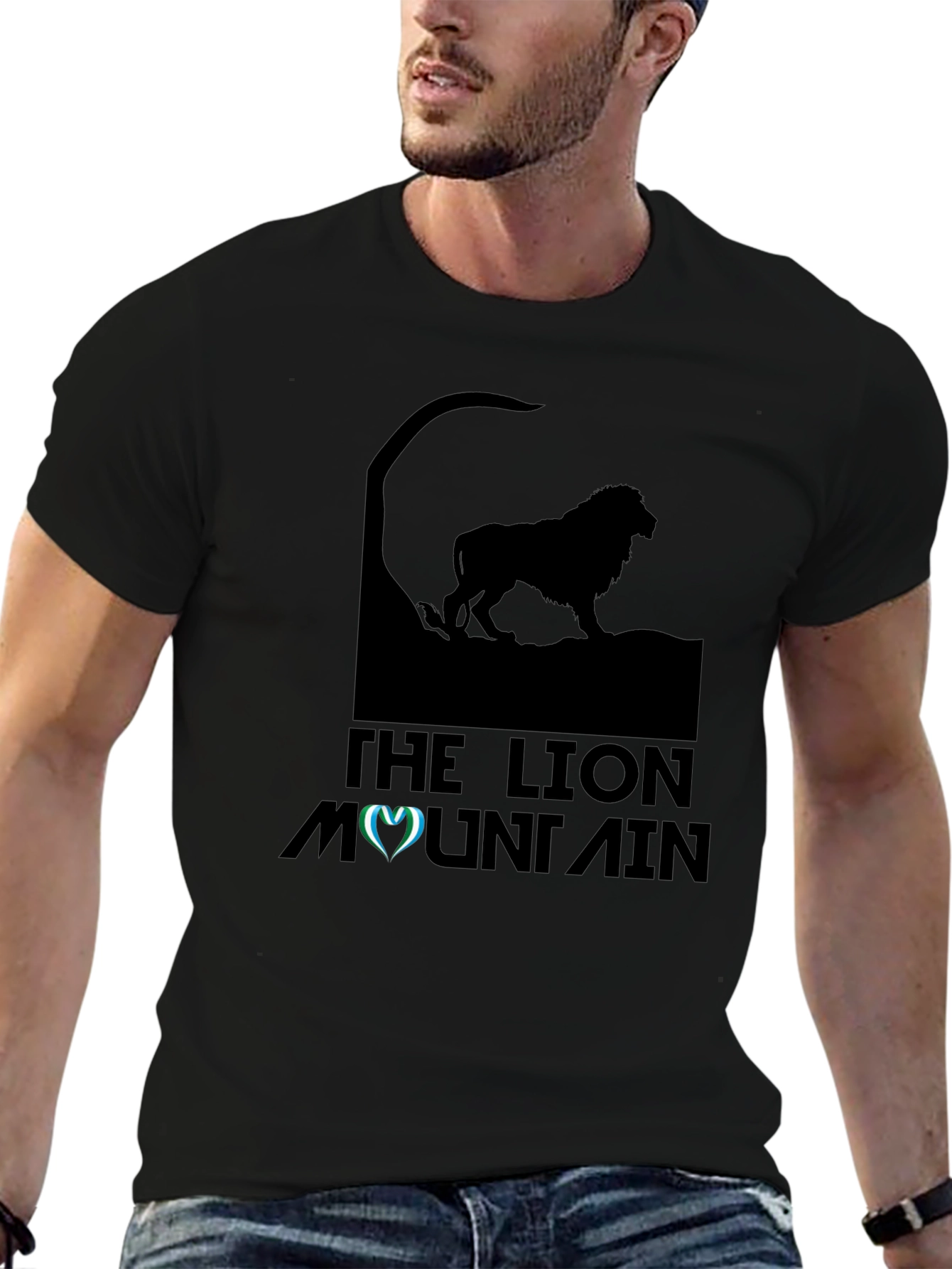The Lion Mountain Black Graphic Tee