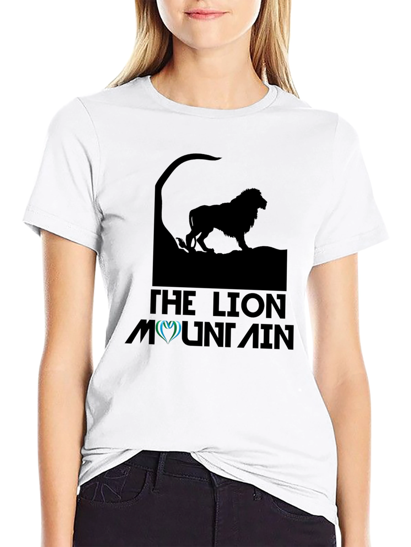 The Lion Mountain Black Graphic Tee