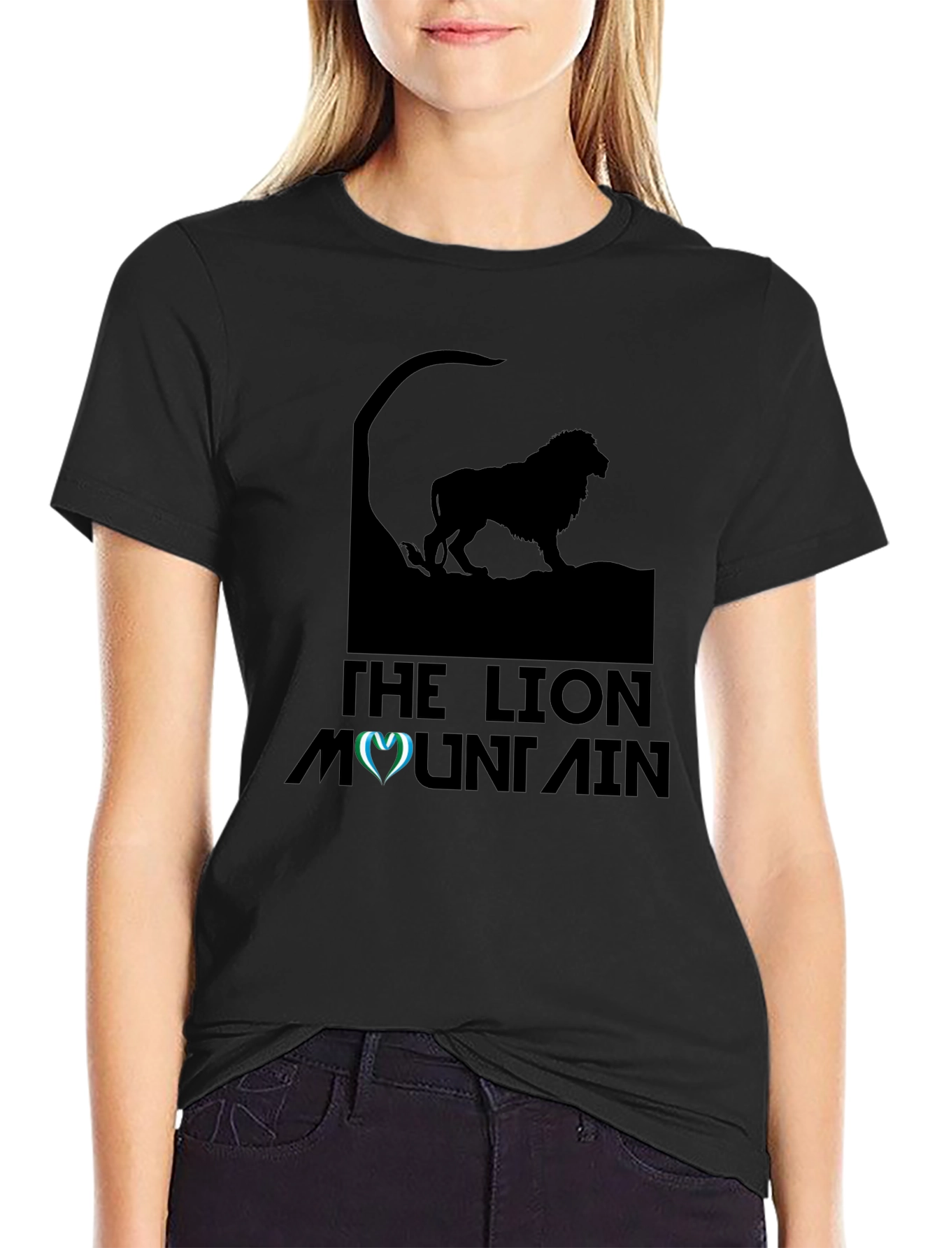 The Lion Mountain Black Graphic Tee