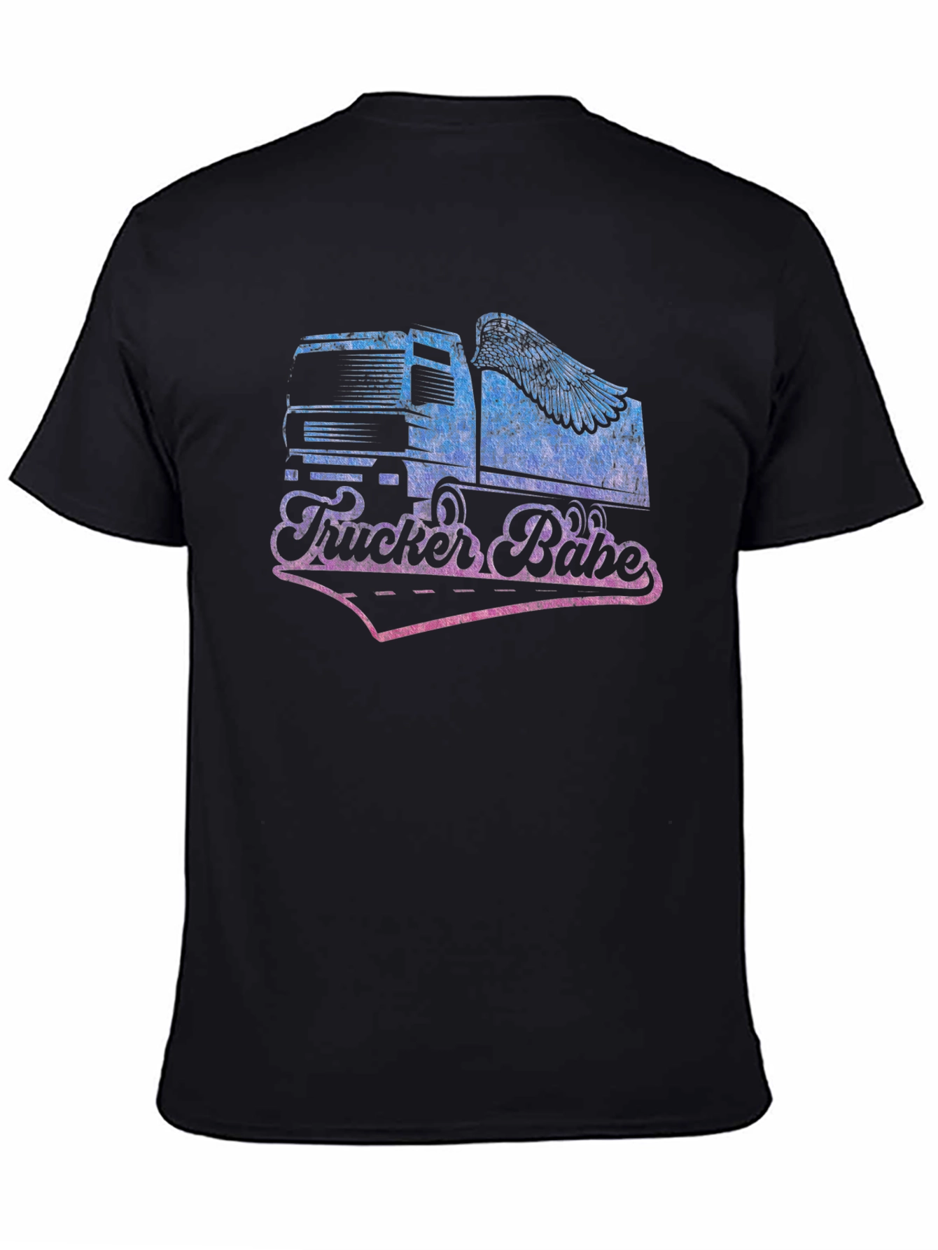 Trucker Babe Graphic Tee - Black