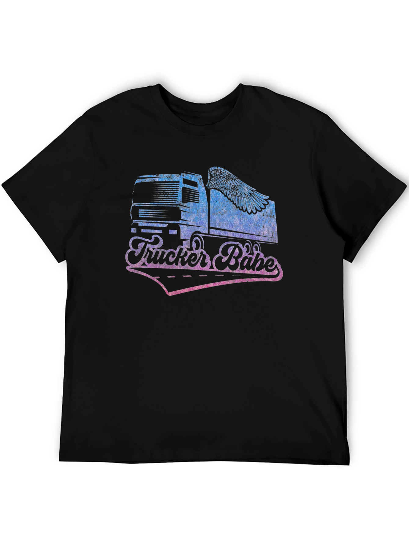 Trucker Babe Graphic Tee - Black