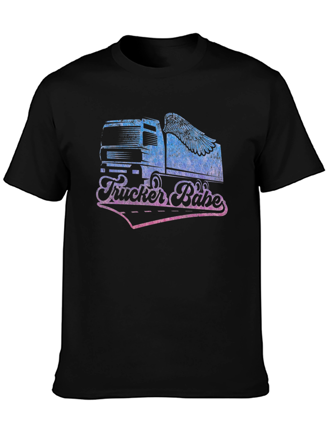 Trucker Babe Graphic Tee - Black
