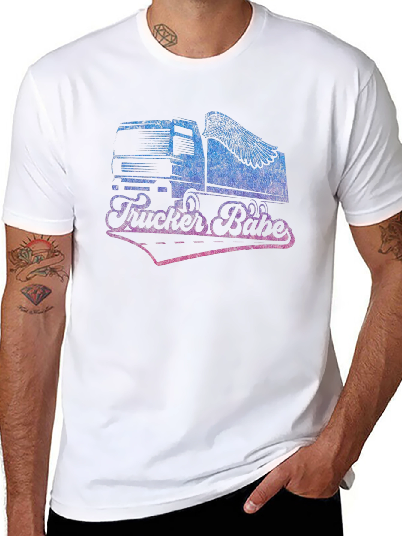 Trucker Babe Graphic Tee - Black