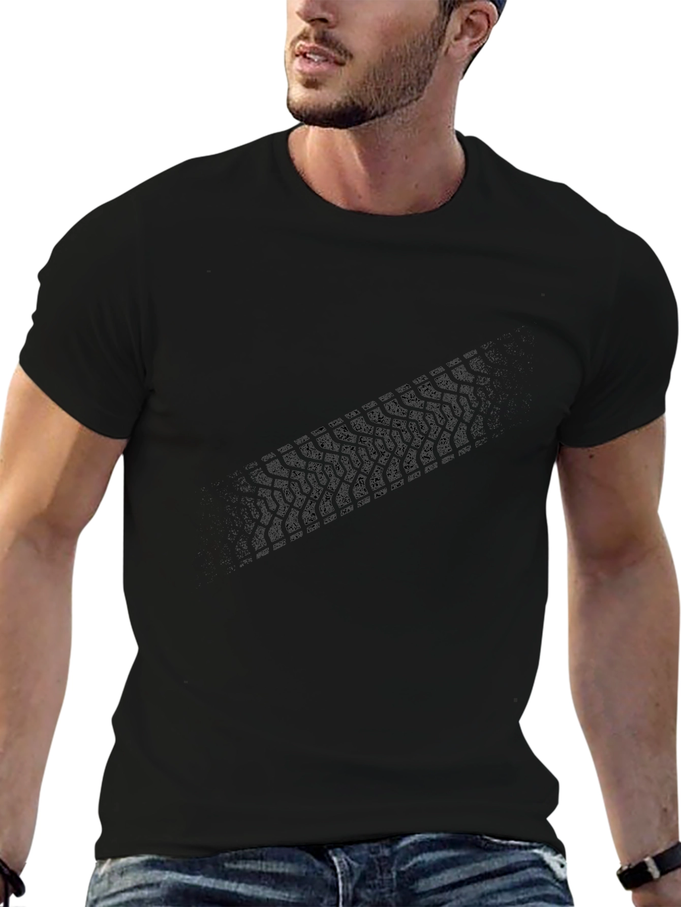 Black Tire Tread Graphic Tee