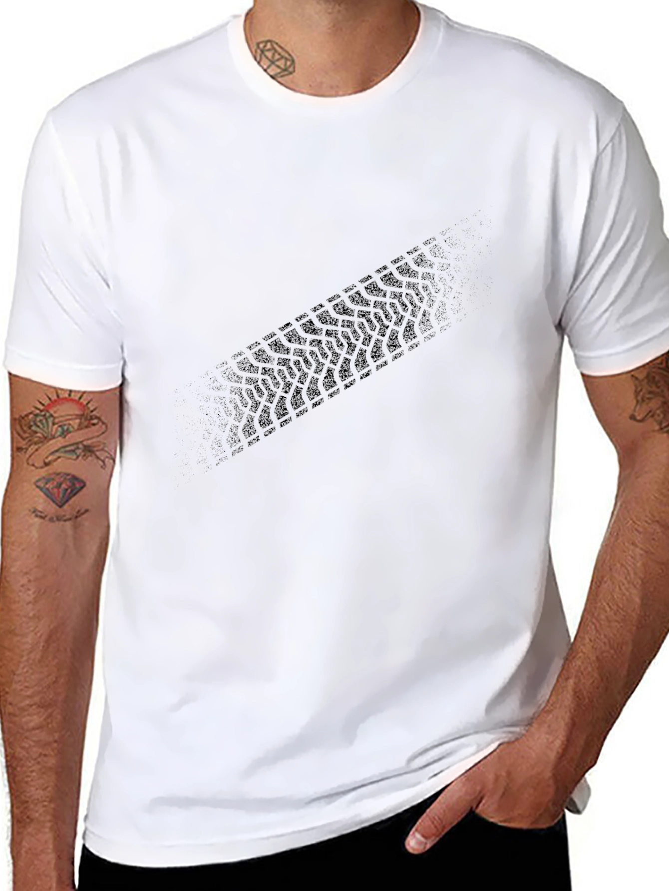 Black Tire Tread Graphic Tee