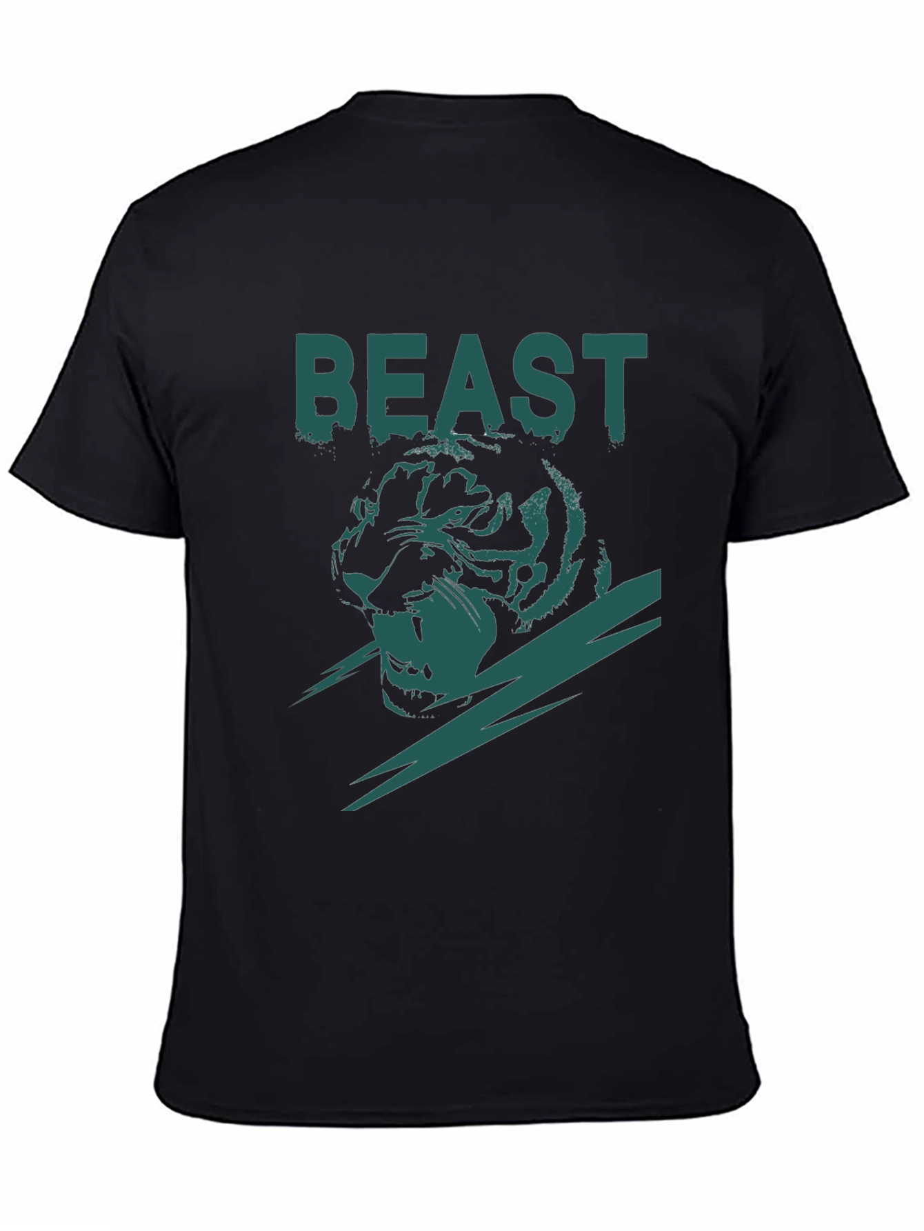 Beast Tiger Graphic Tee - Black Cotton Blend