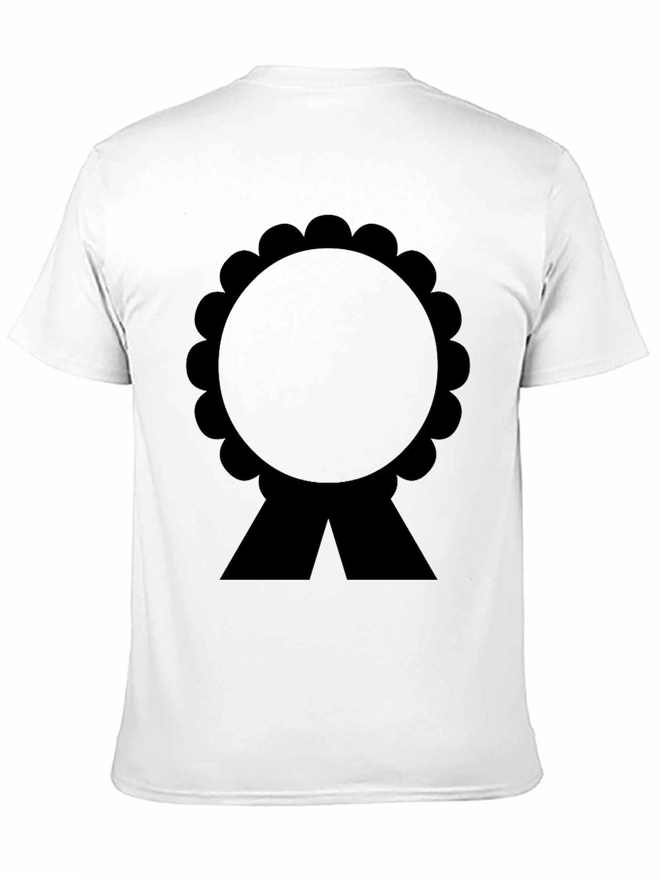 Black T-Shirt with Rosette Ribbon Graphic