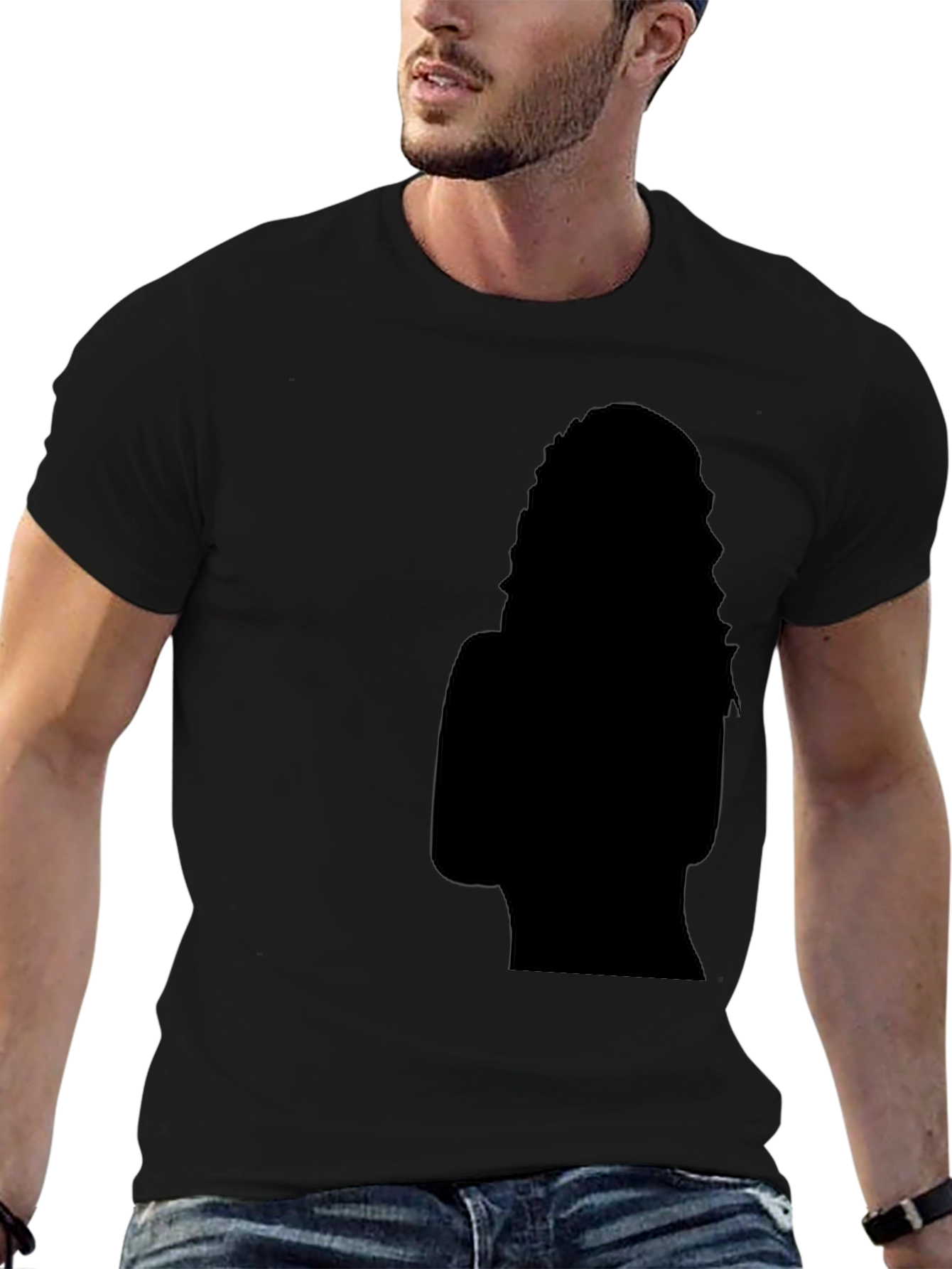 Silhouette Graphic Tee - Black Cotton Blend