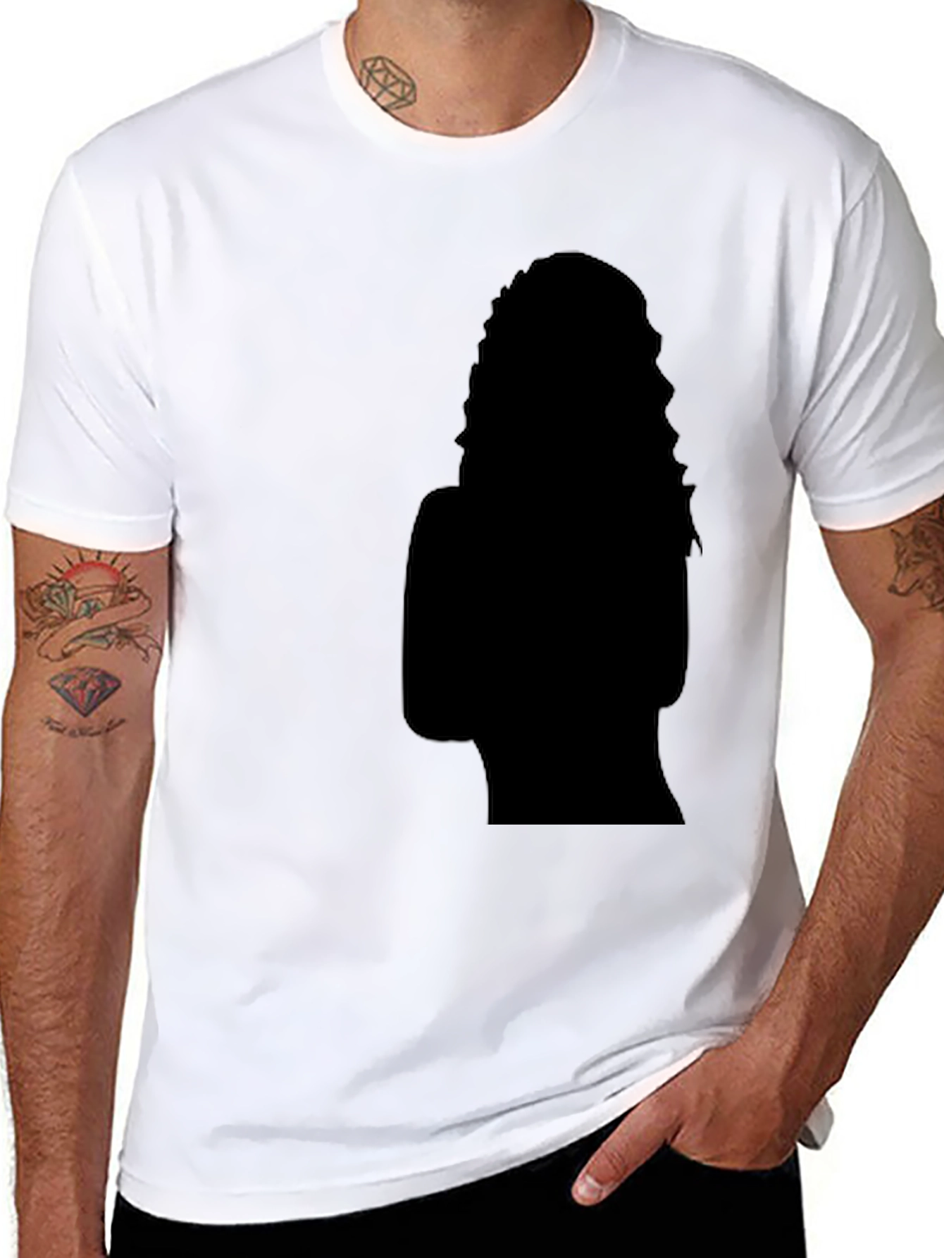 Silhouette Graphic Tee - Black Cotton Blend