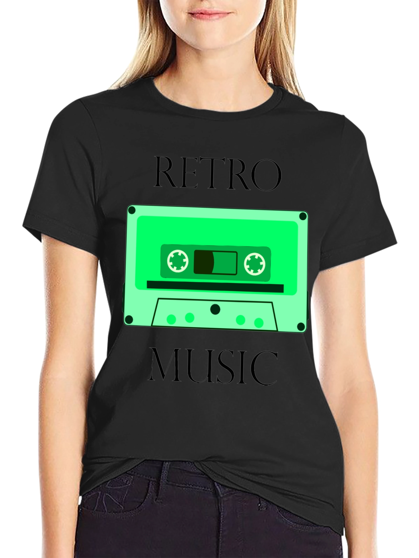 Retro Music Graphic Tee - Cassette Tape Design