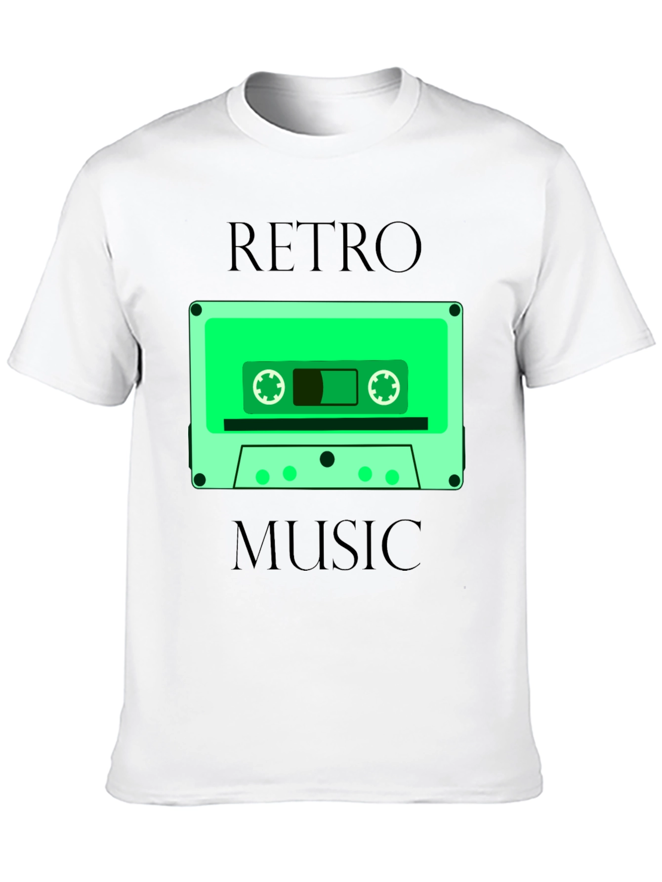 Retro Music Graphic Tee - Cassette Tape Design