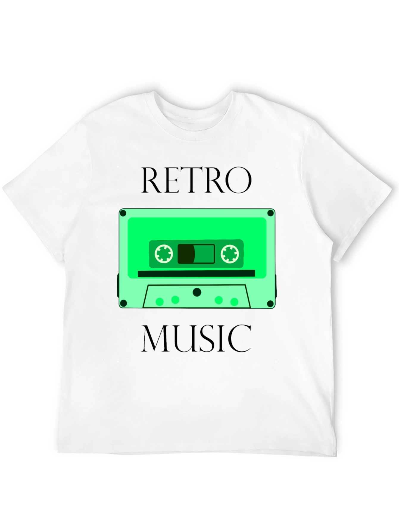 Retro Music Graphic Tee - Cassette Tape Design