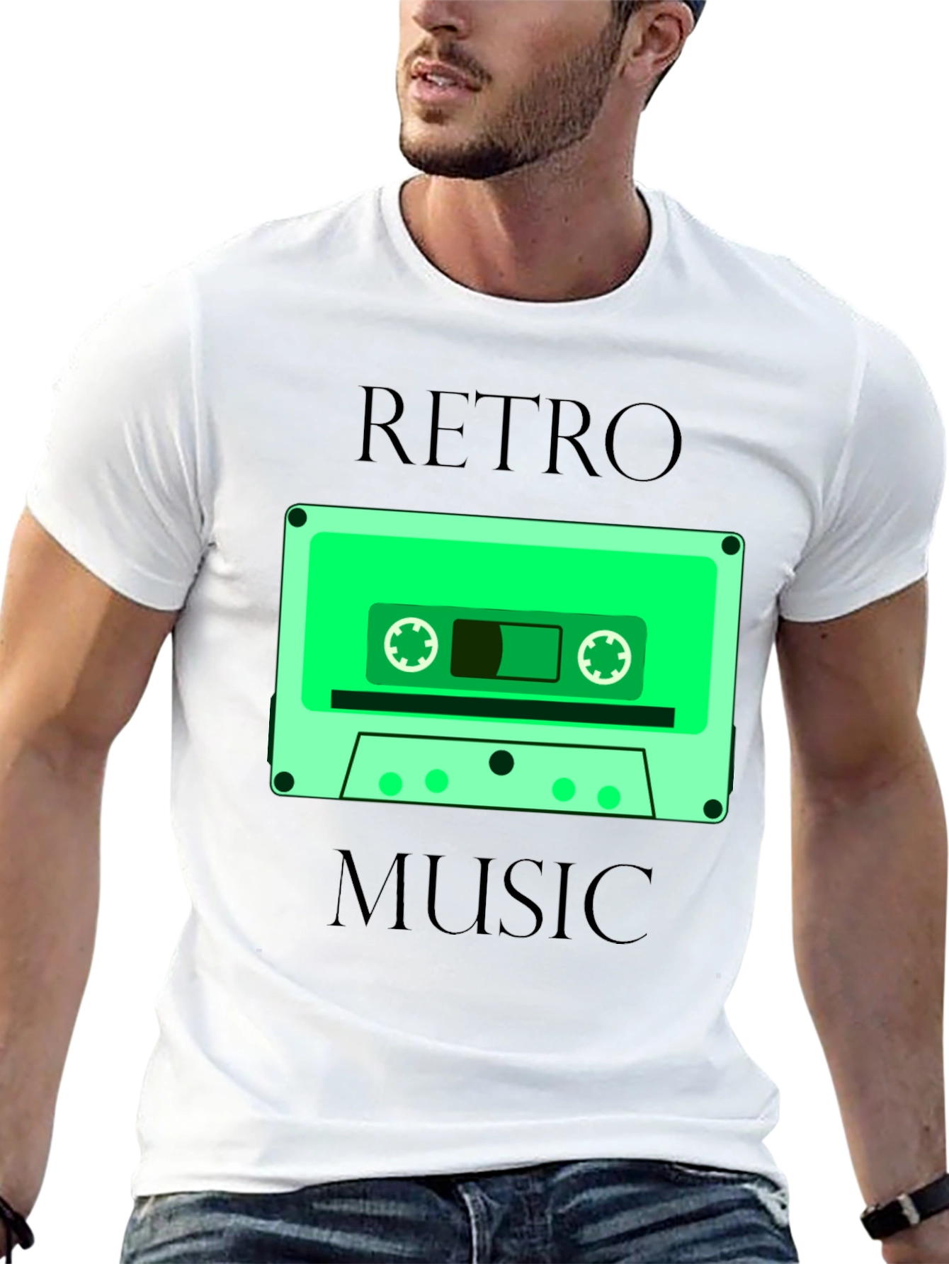 Retro Music Graphic Tee - Cassette Tape Design