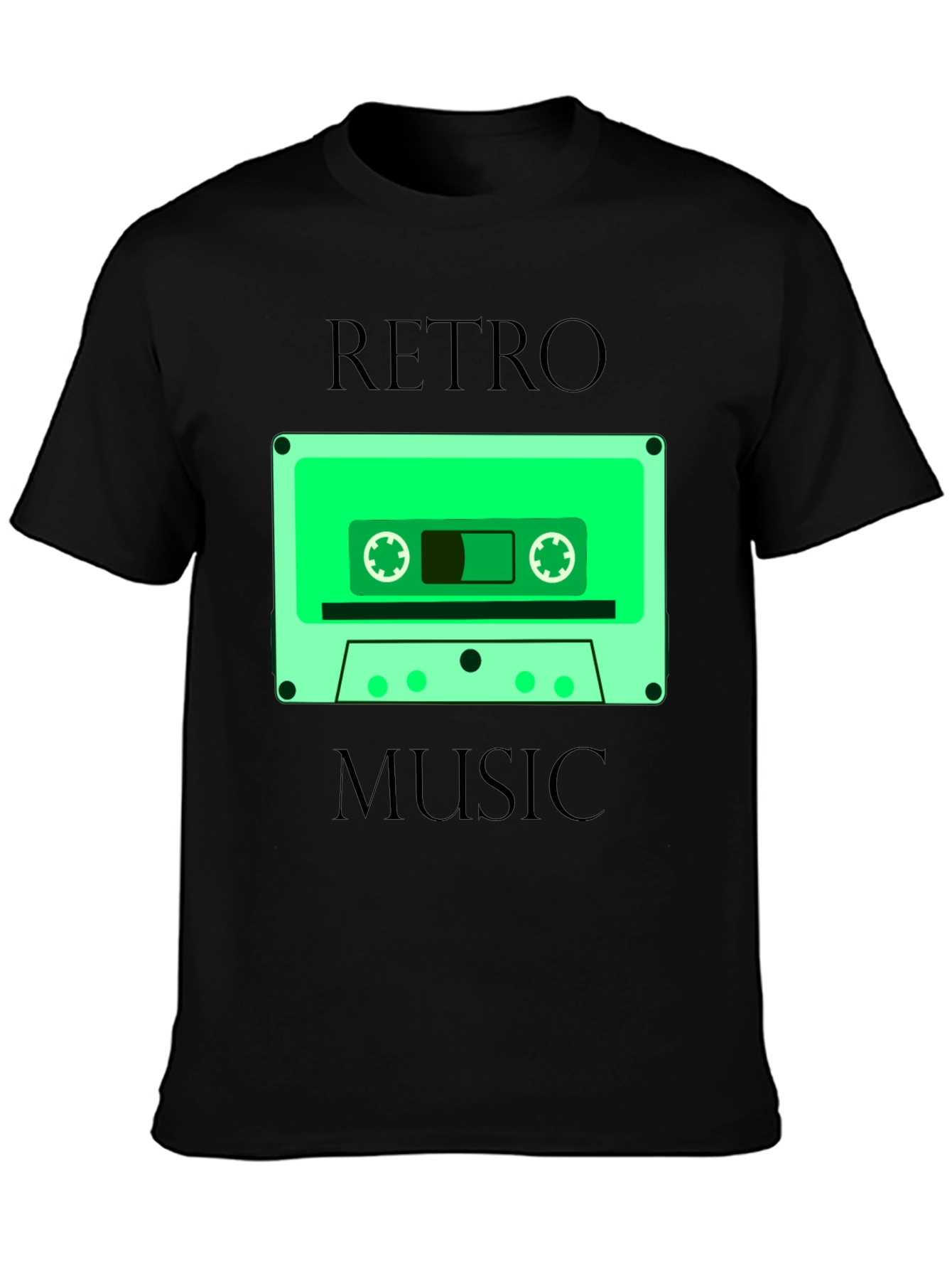 Retro Music Graphic Tee - Cassette Tape Design