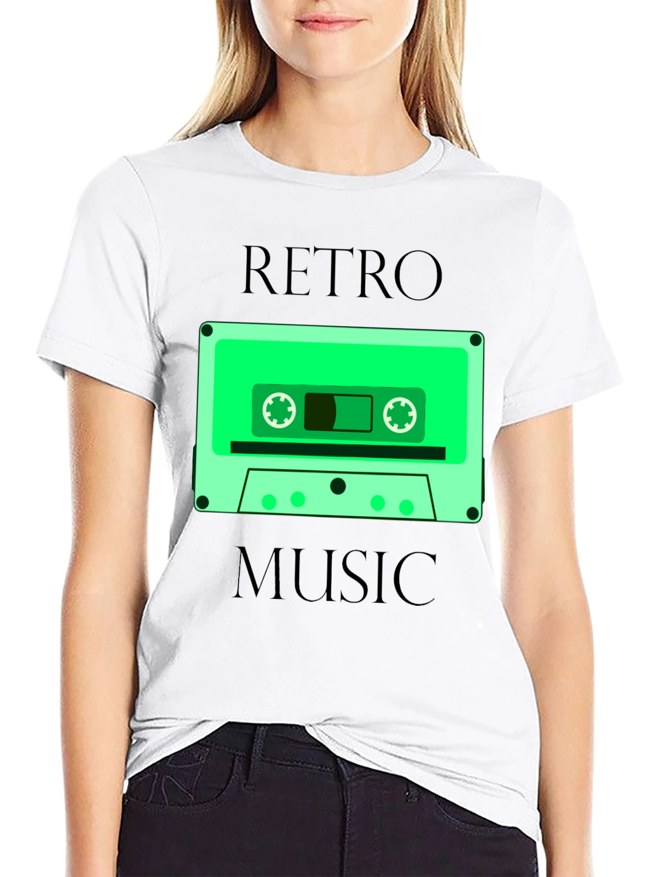 Retro Music Graphic Tee - Cassette Tape Design
