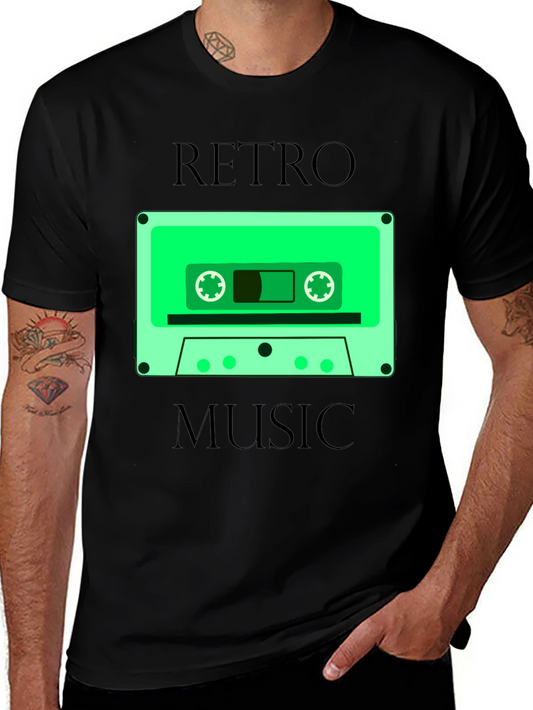 Retro Music Graphic Tee - Cassette Tape Design