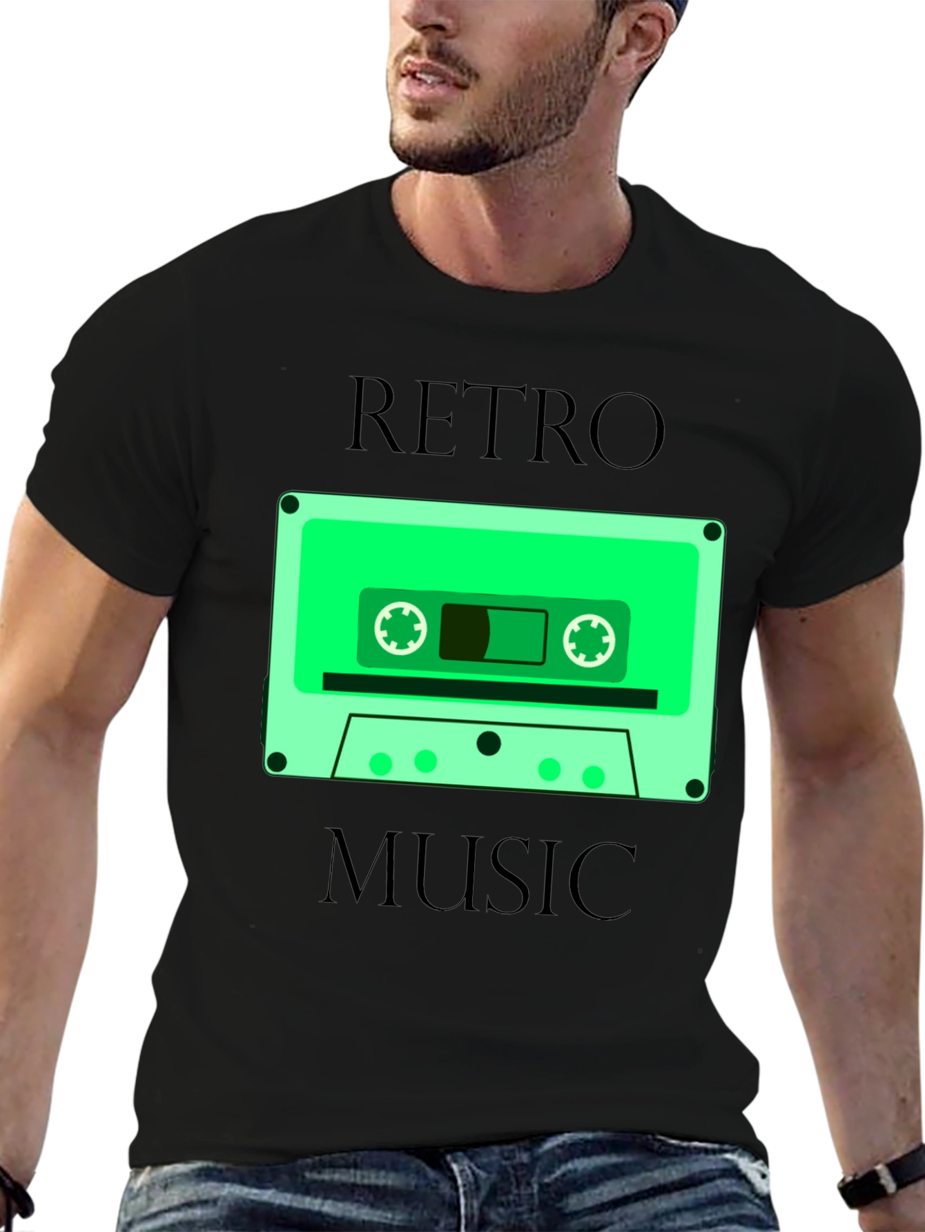 Retro Music Graphic Tee - Cassette Tape Design
