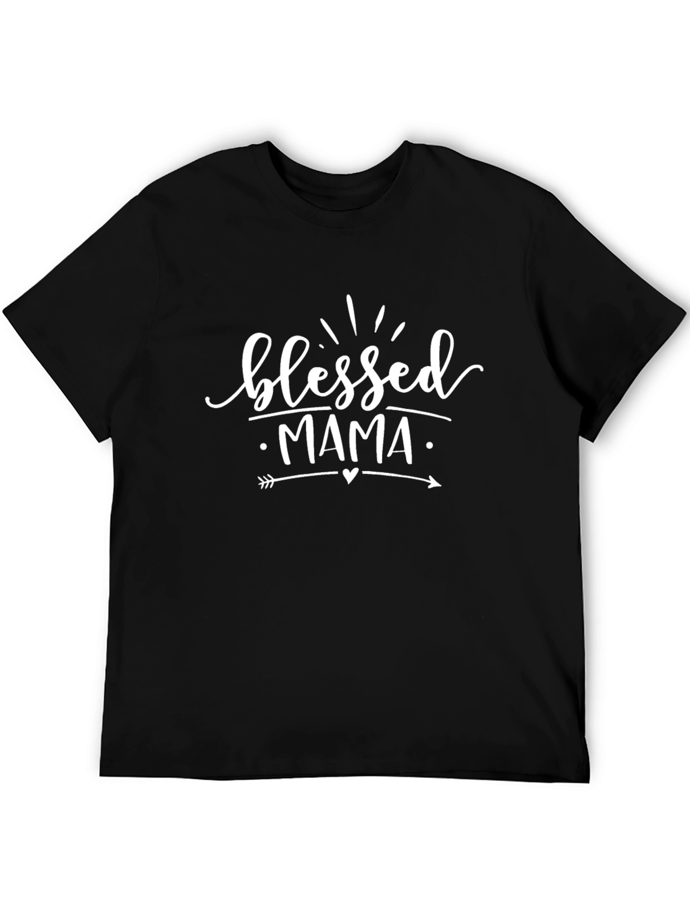 Blessed Mama Graphic Tee - Black Cotton T-Shirt