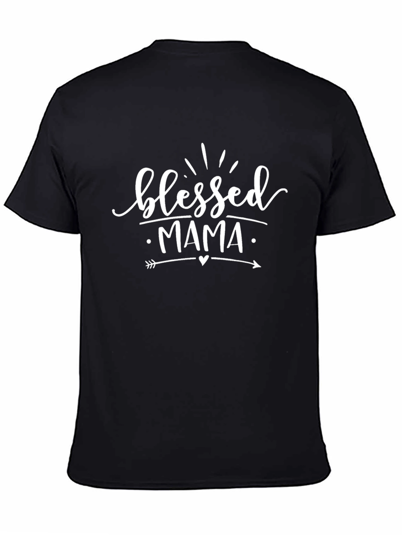 Blessed Mama Graphic Tee - Black Cotton T-Shirt
