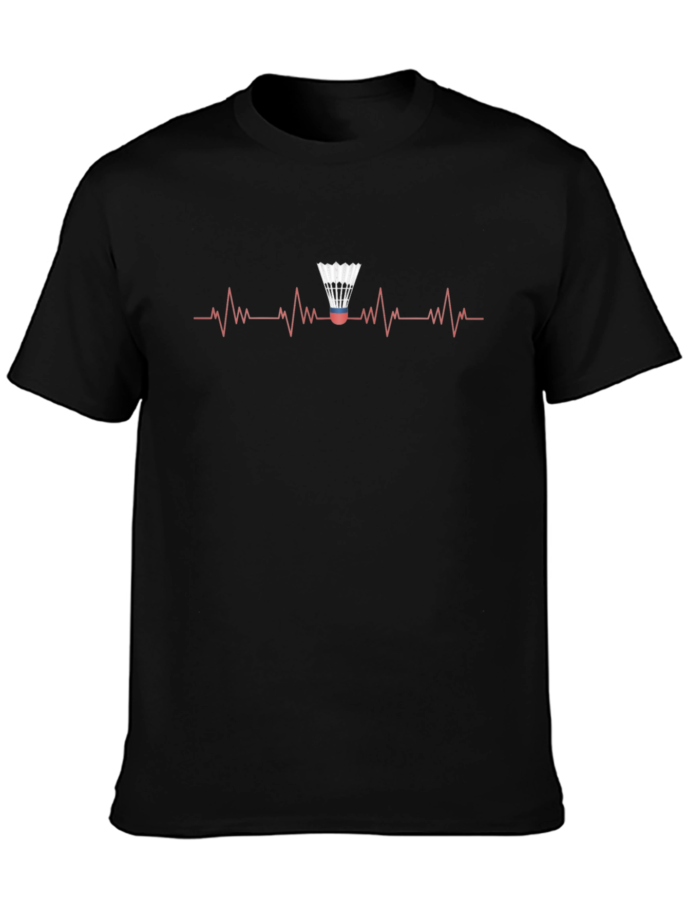 Badminton Heartbeat Graphic Tee - Black