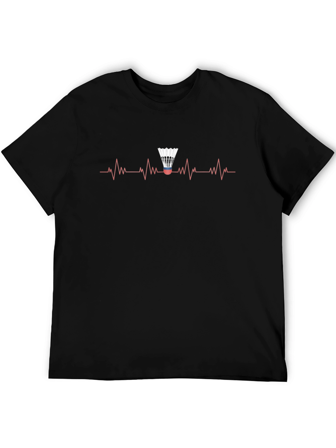 Badminton Heartbeat Graphic Tee - Black