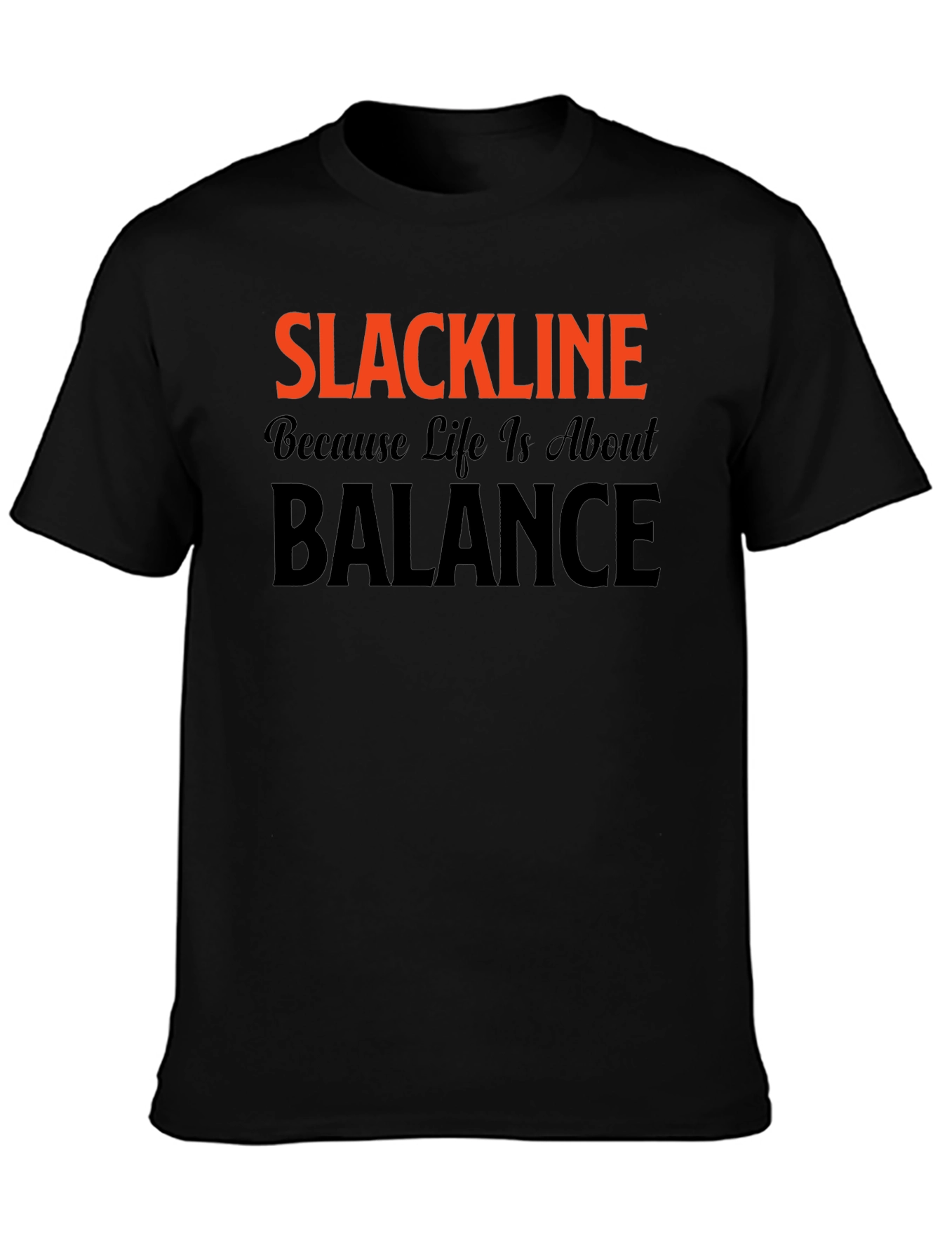 Slackline Balance Black T-Shirt