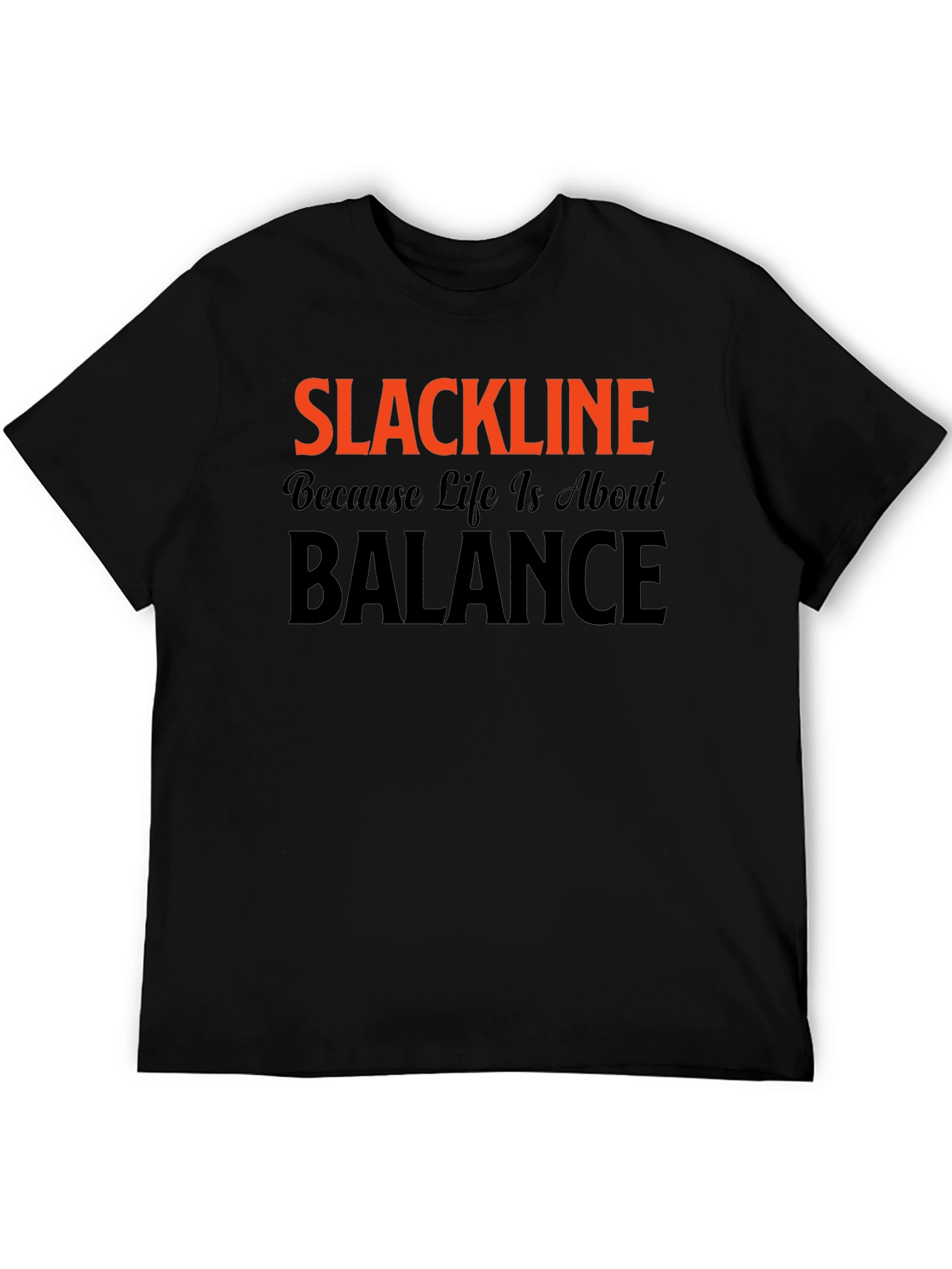 Slackline Balance Black T-Shirt