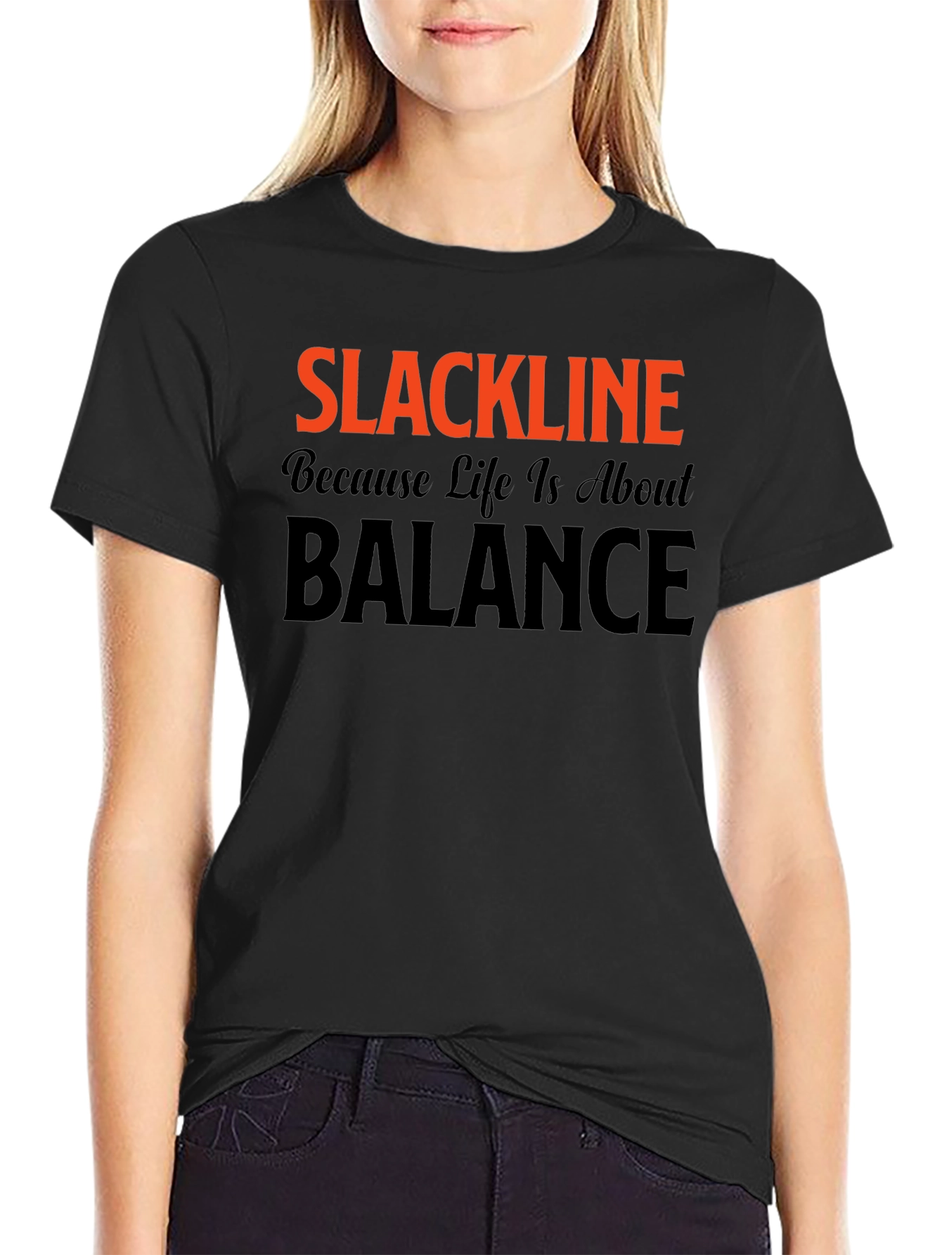 Slackline Balance Black T-Shirt
