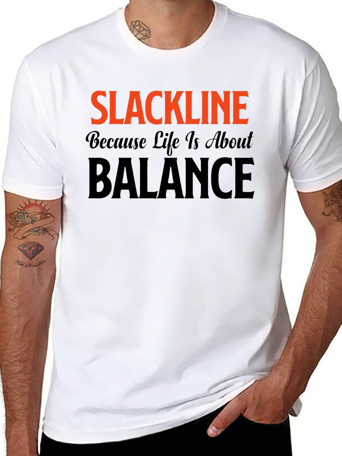 Slackline Balance Black T-Shirt