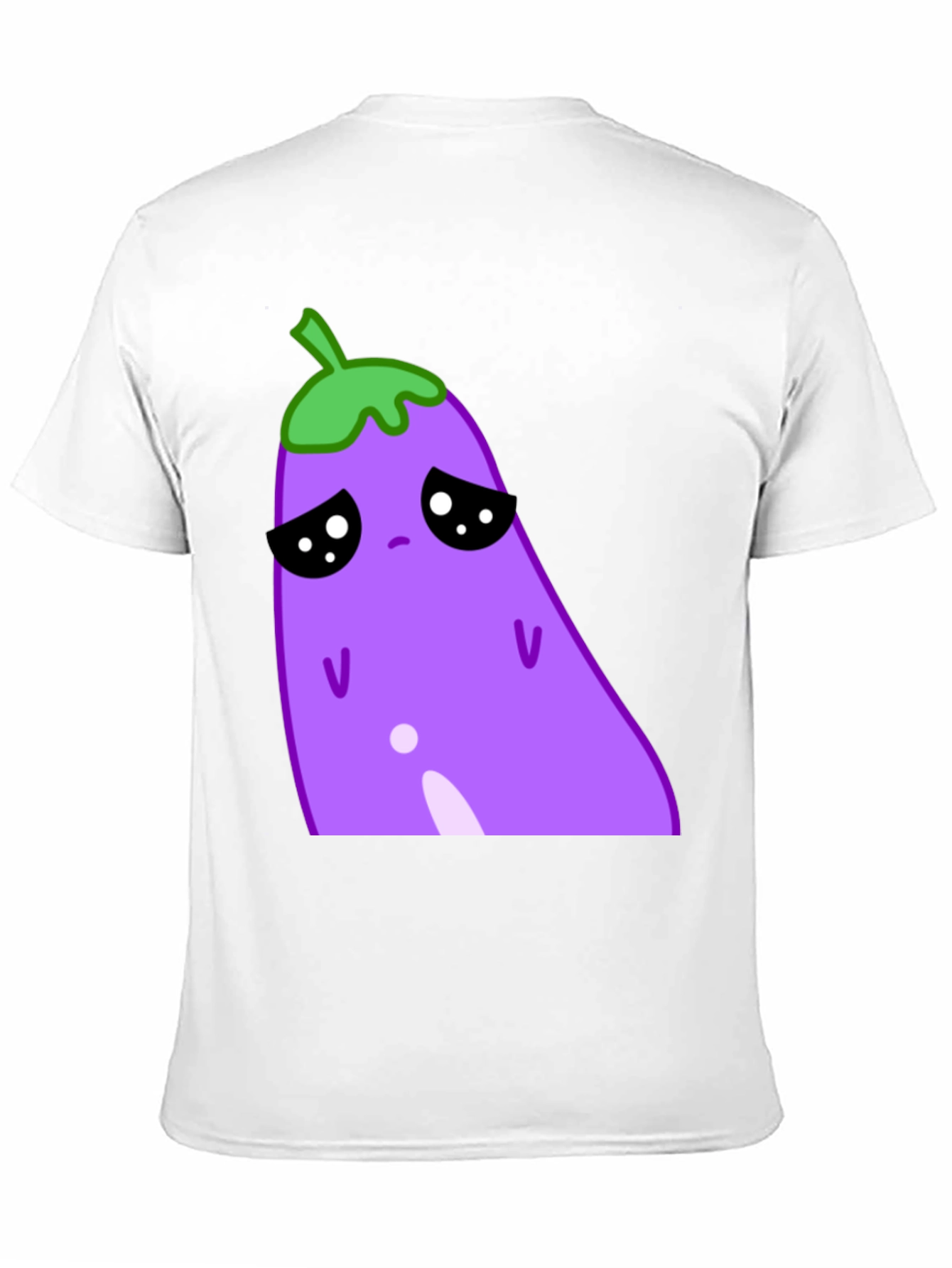Sad Eggplant Graphic Tee - Black Cotton Blend