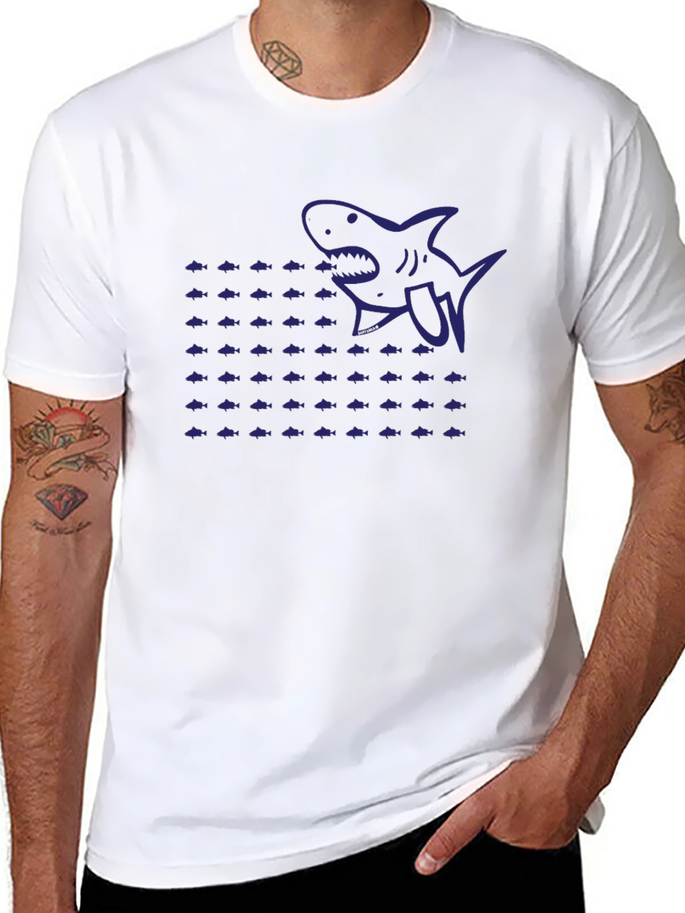 Shark Frenzy Graphic Tee - Black