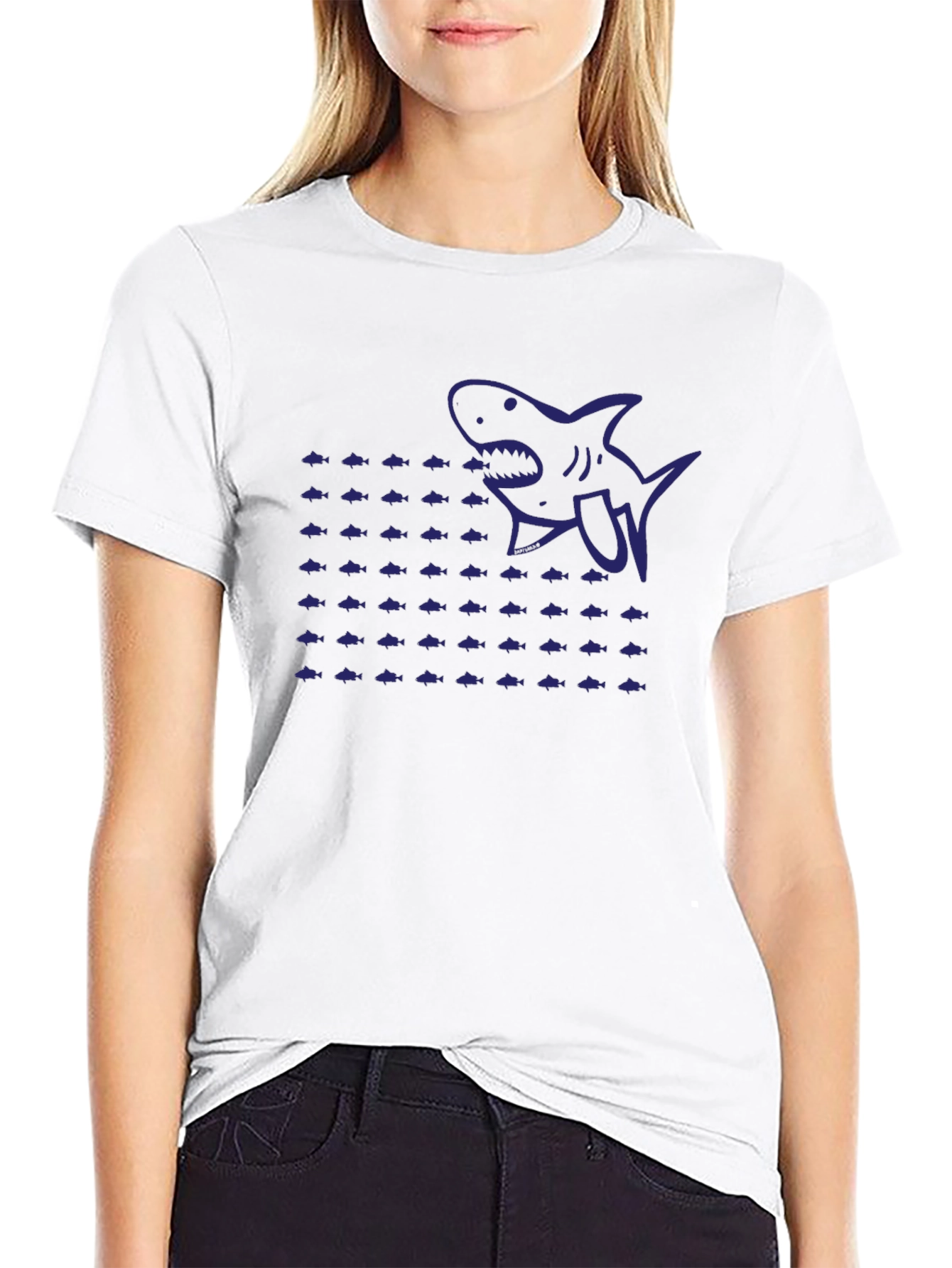 Shark Frenzy Graphic Tee - Black