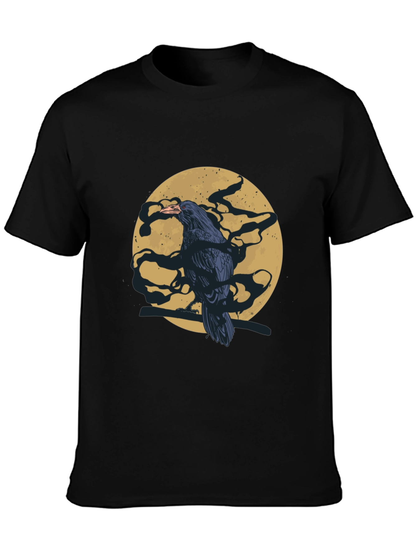 Raven Moon T-Shirt - Mens Black Graphic Tee