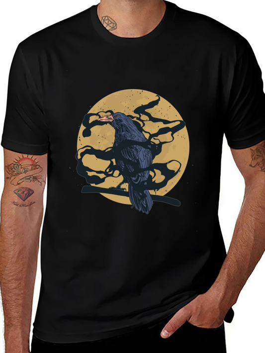 Raven Moon T-Shirt - Mens Black Graphic Tee