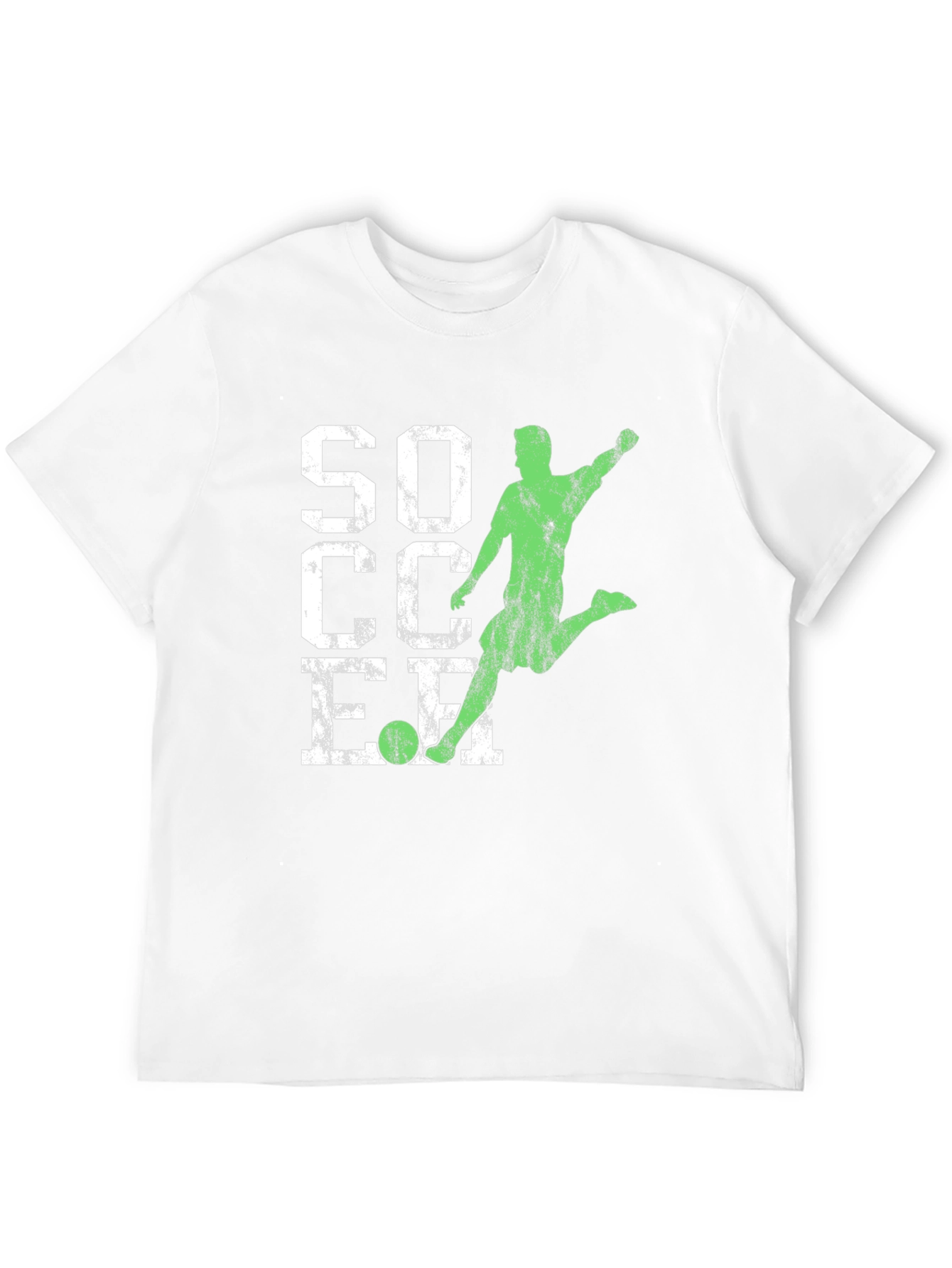 Soccer Graphic Tee - Distressed Print Black T-Shirt