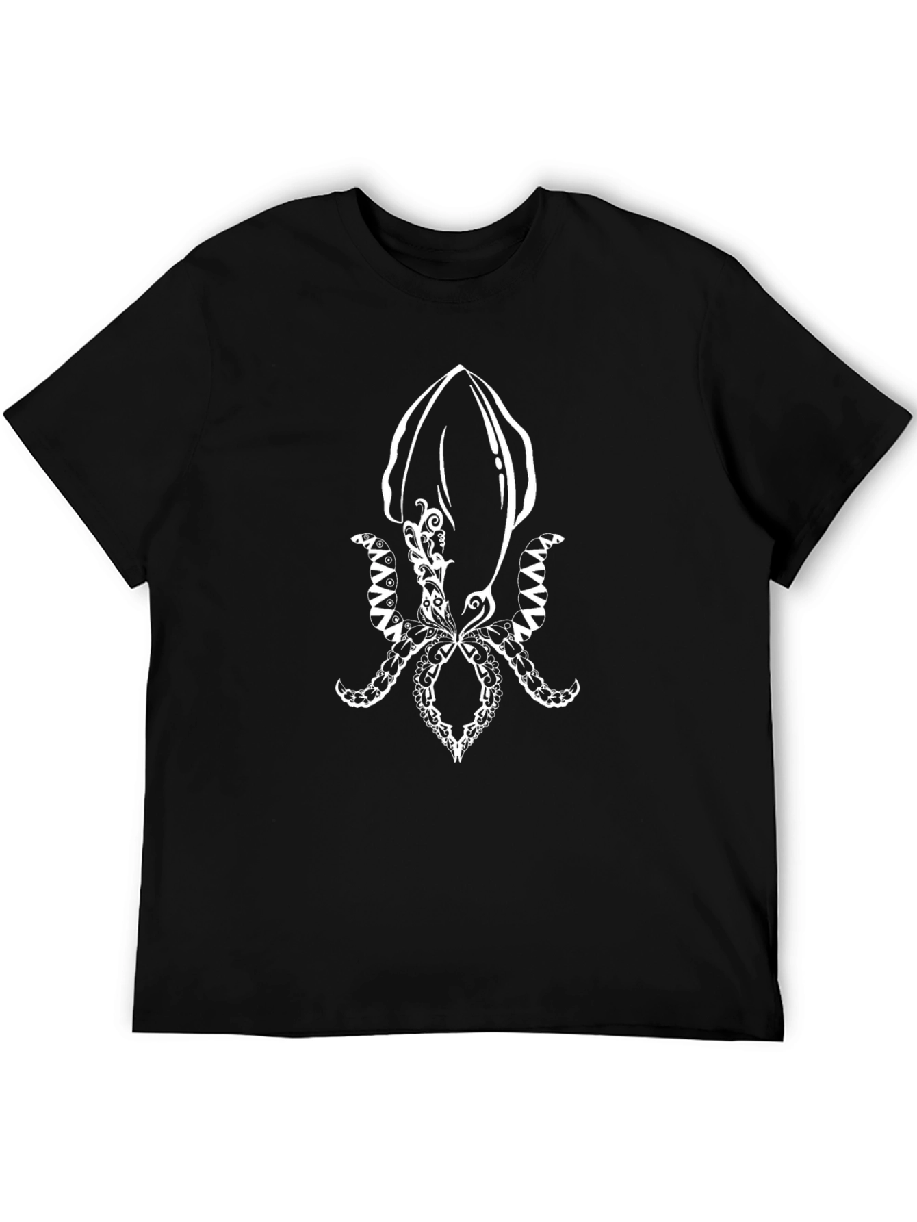 Squid Graphic Tee - Black Cotton Comfort