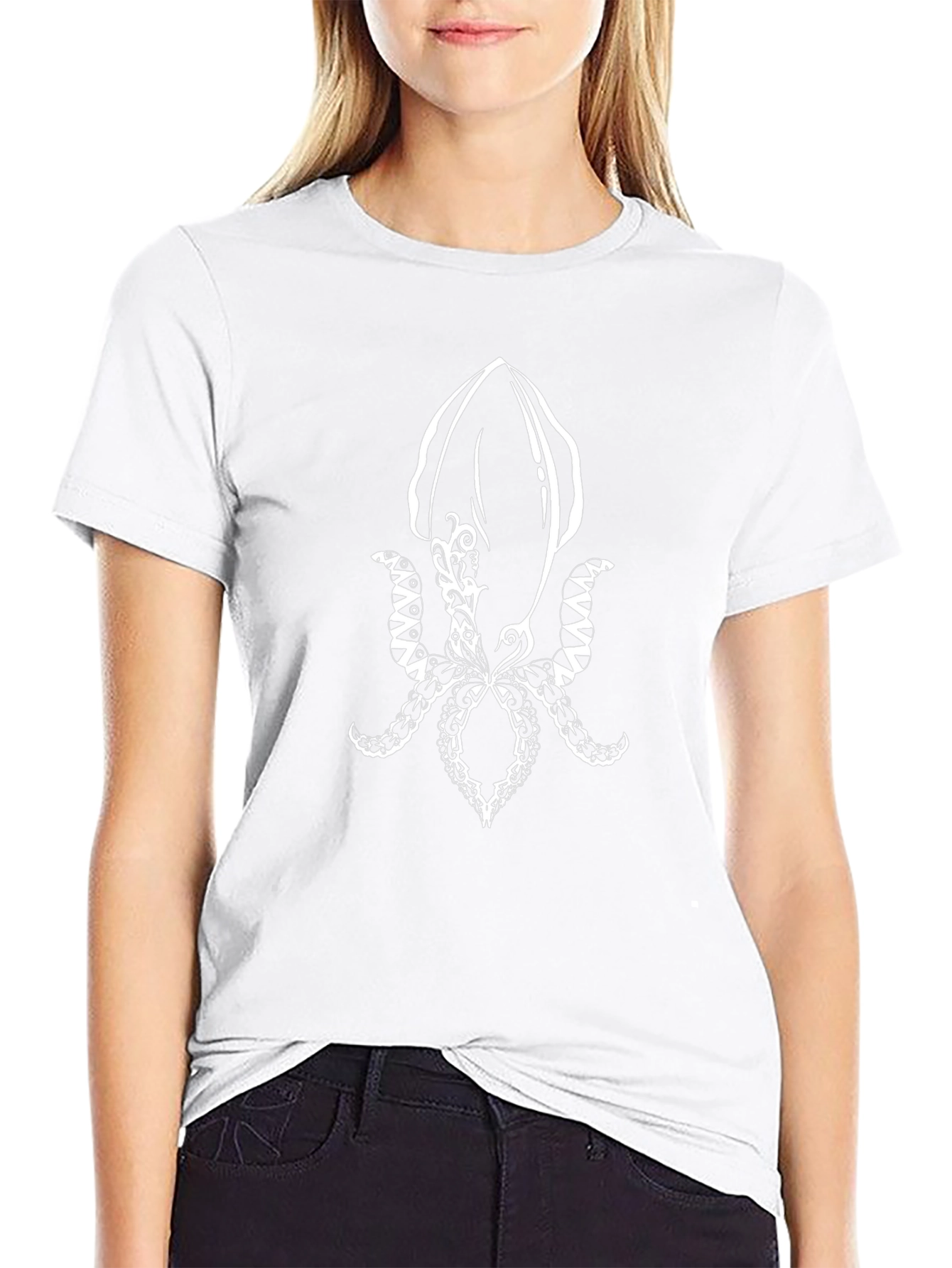 Squid Graphic Tee - Black Cotton Comfort
