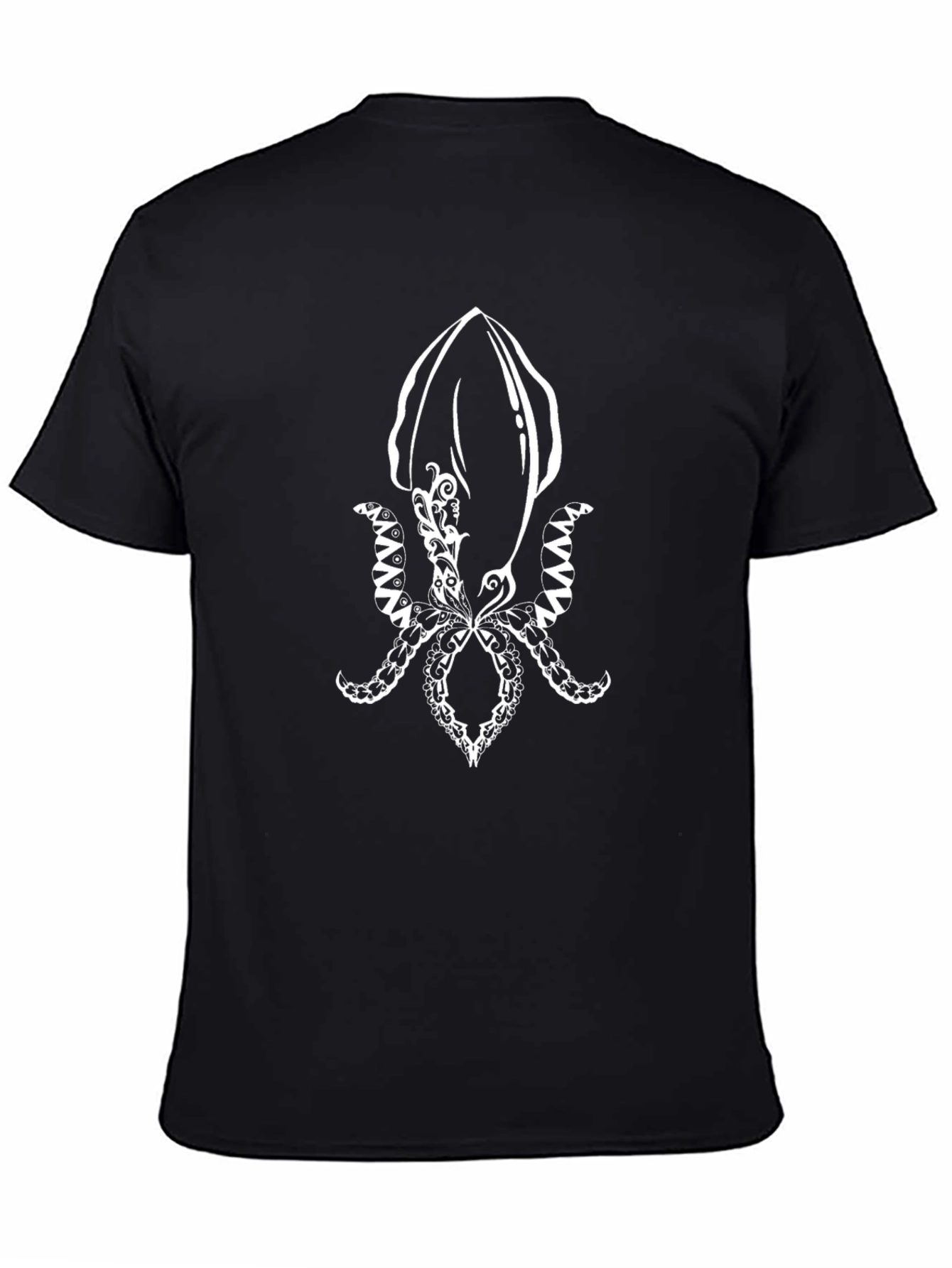 Squid Graphic Tee - Black Cotton Comfort