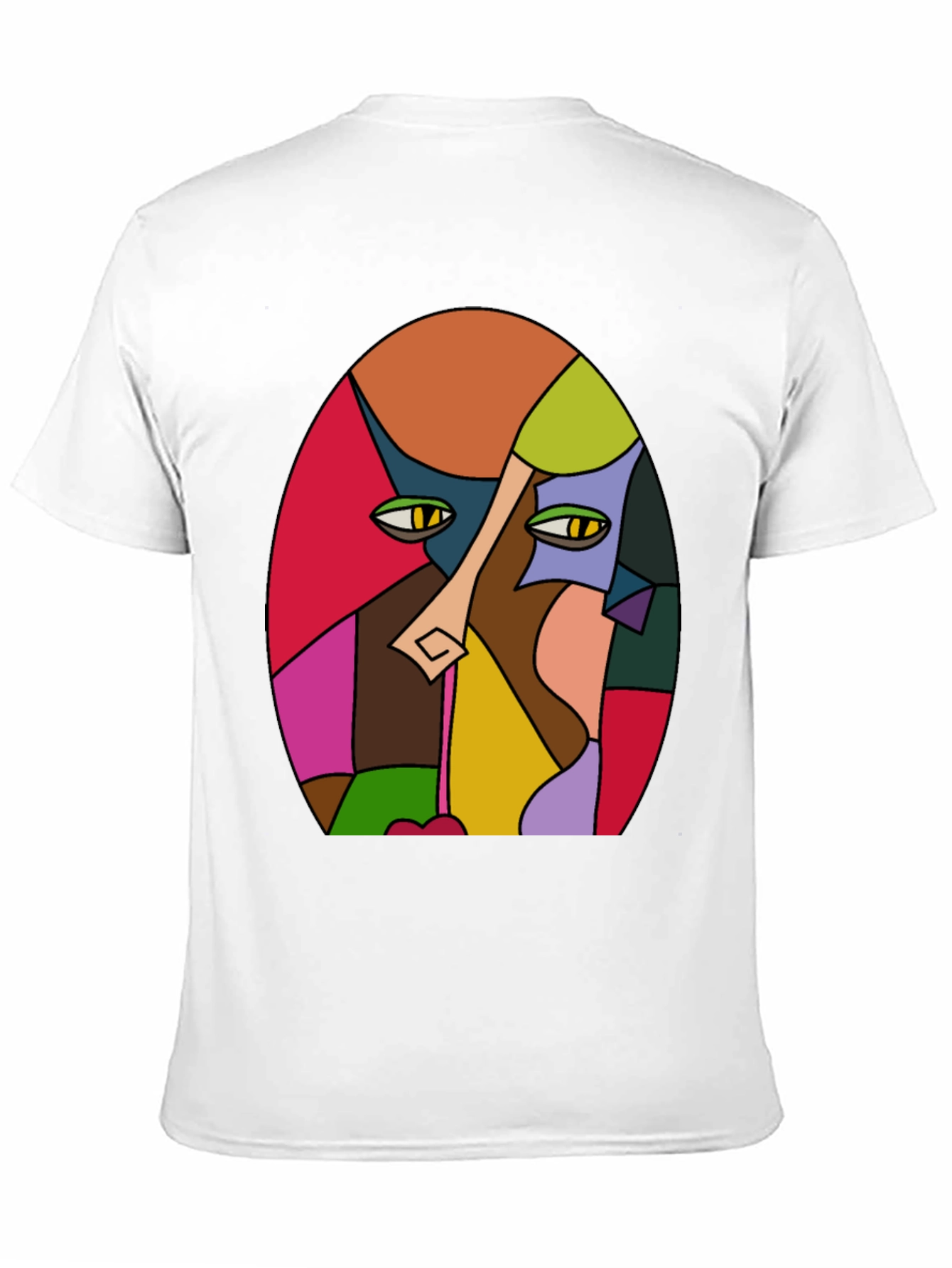 Abstract Face Graphic T-Shirt - Artistic Design