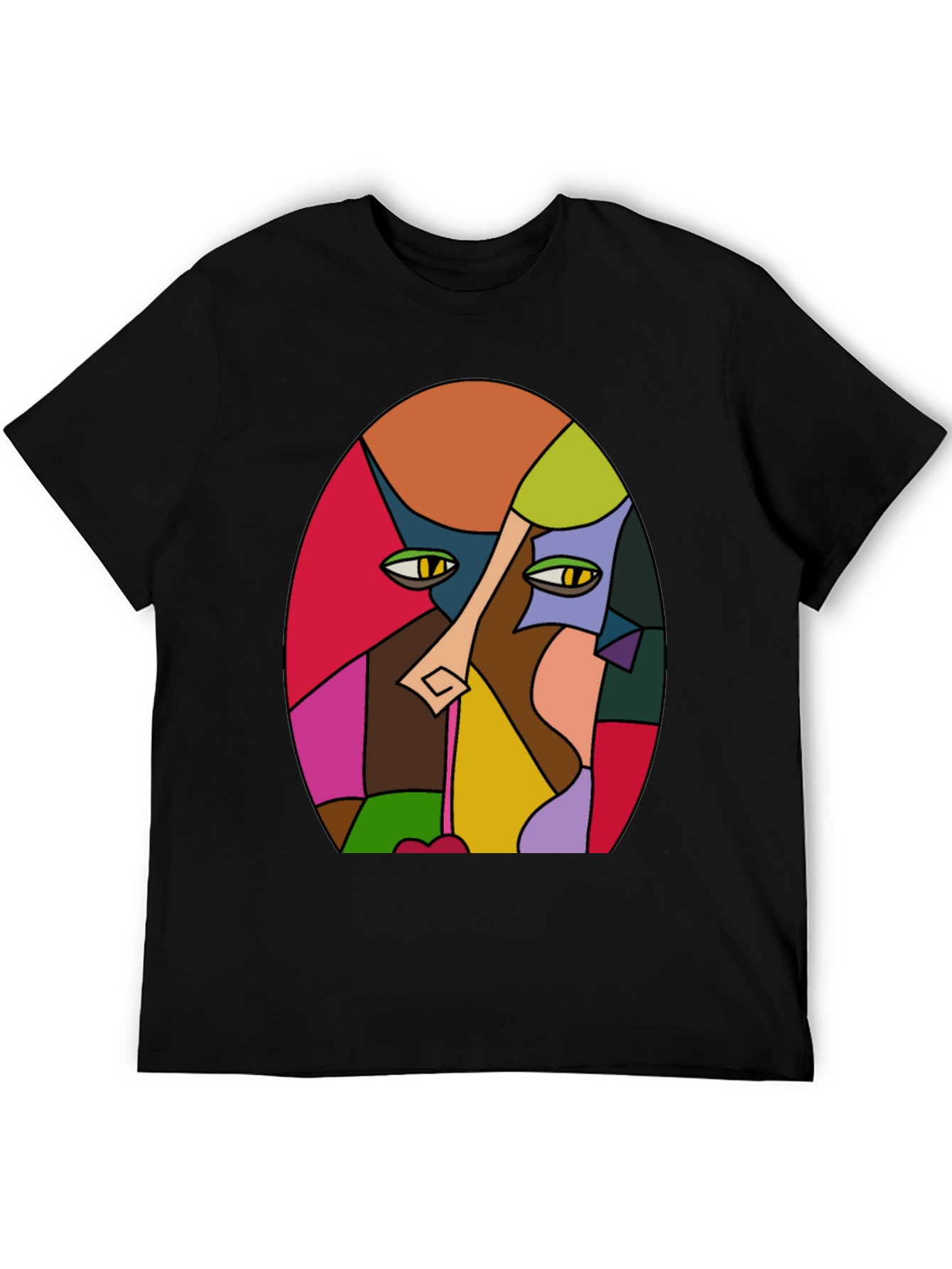 Abstract Face Graphic T-Shirt - Artistic Design